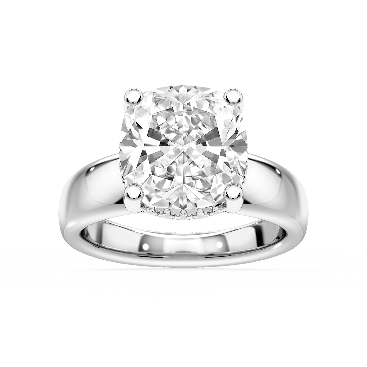 Gloria Cushion Lab Grown Diamond Hidden Halo Engagement Ring
