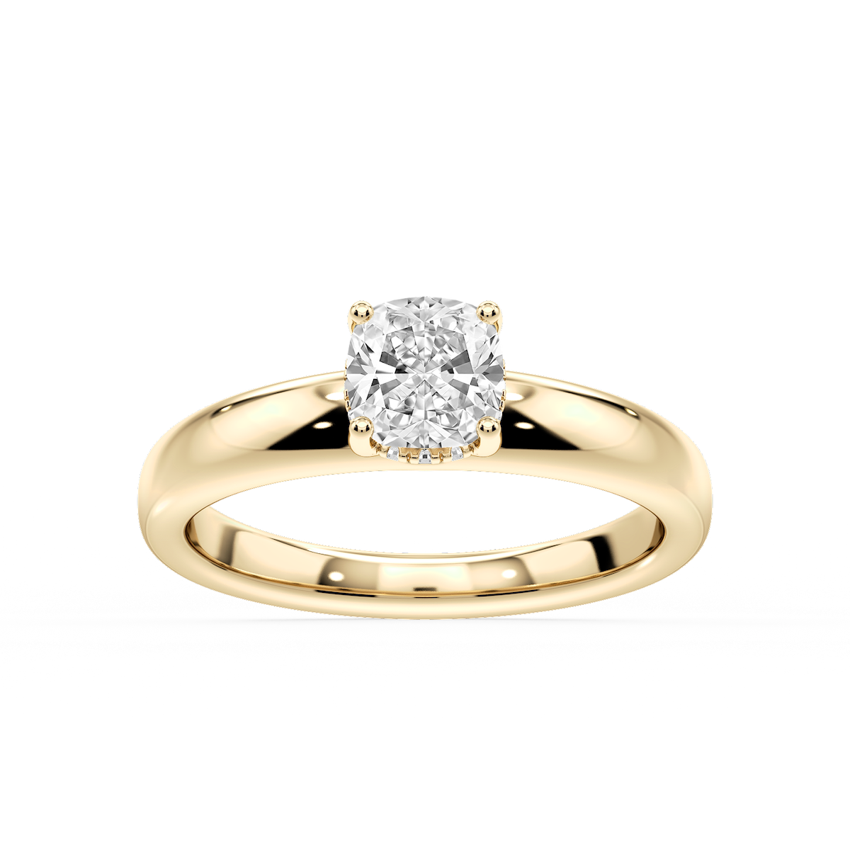 Gloria Cushion Lab Grown Diamond Hidden Halo Engagement Ring