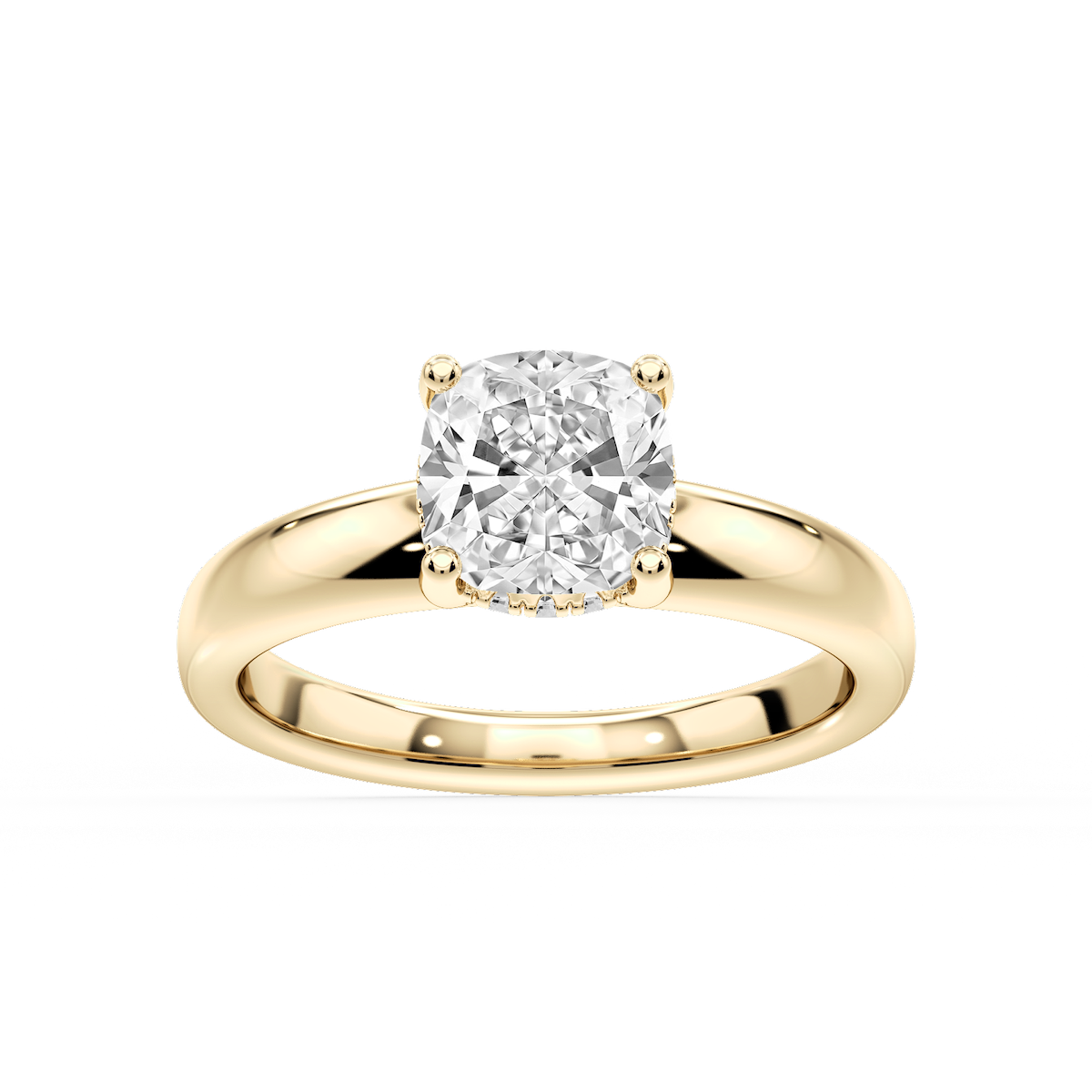 Gloria Cushion Lab Grown Diamond Hidden Halo Engagement Ring