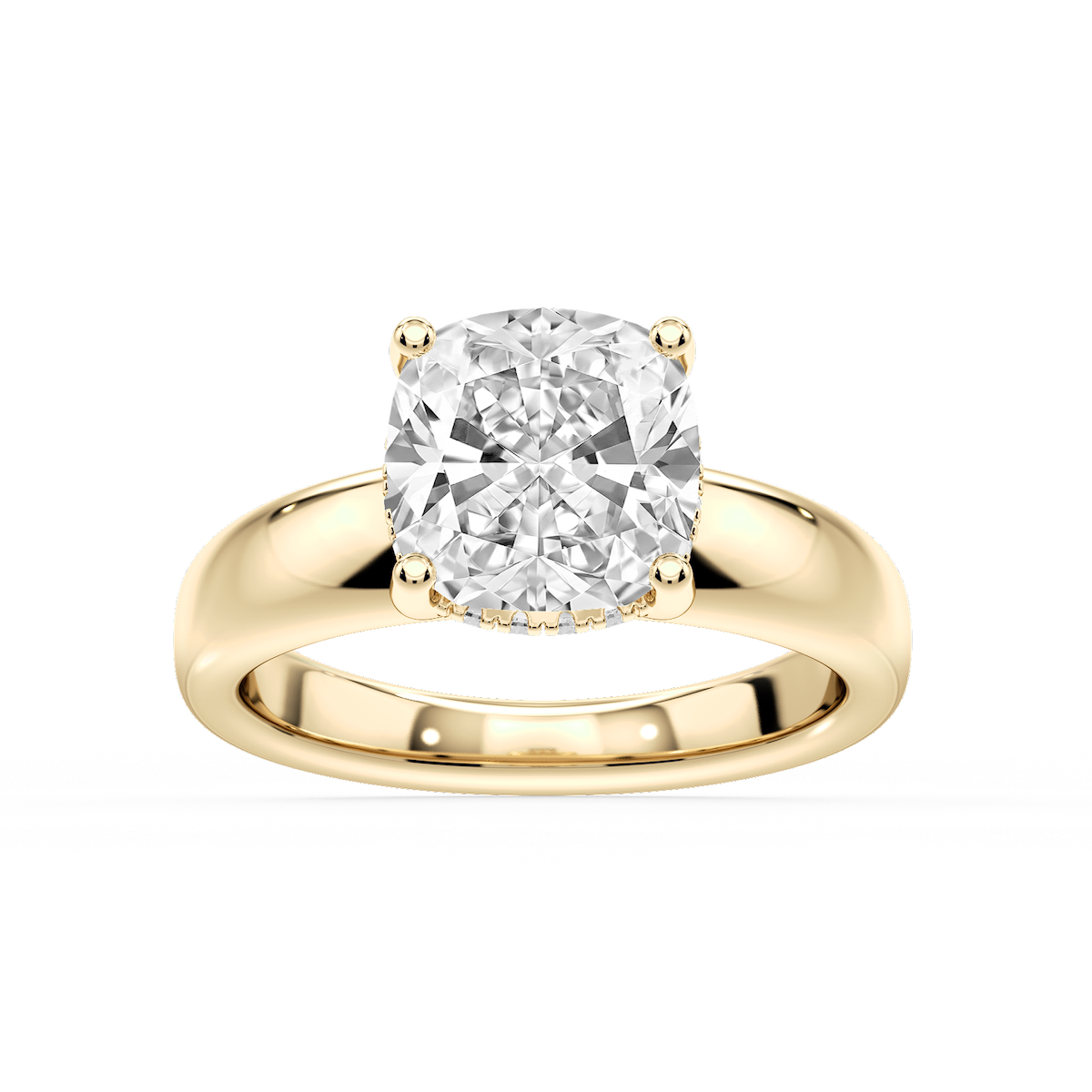 Gloria Cushion Lab Grown Diamond Hidden Halo Engagement Ring