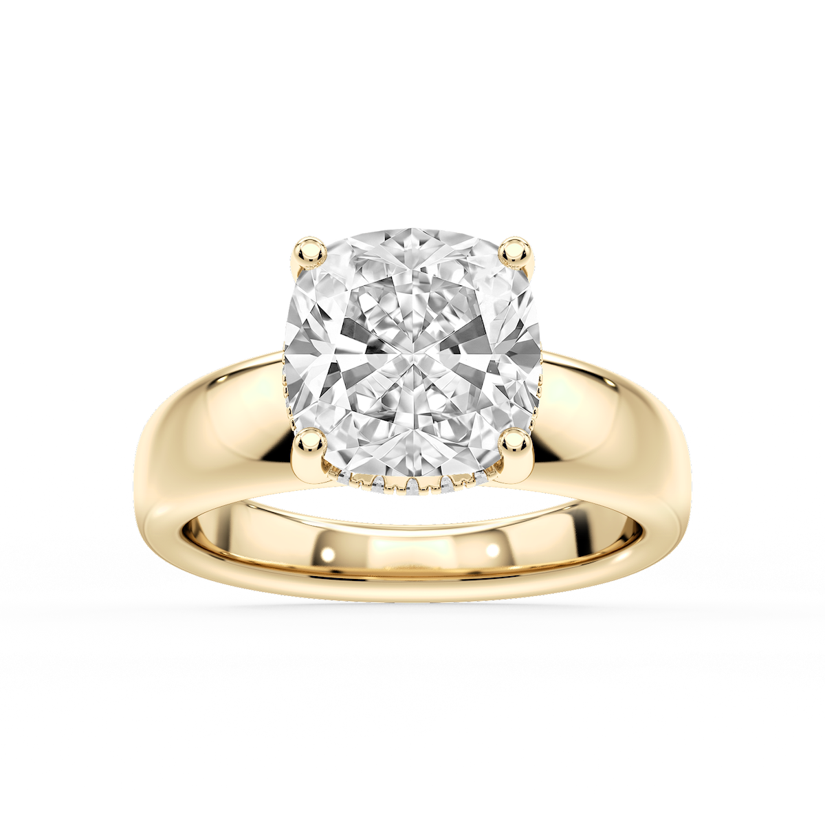 Gloria Cushion Lab Grown Diamond Hidden Halo Engagement Ring