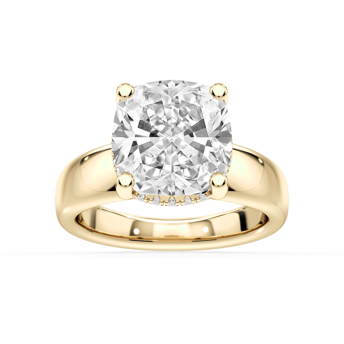 Gloria Cushion Lab Grown Diamond Hidden Halo Engagement Ring