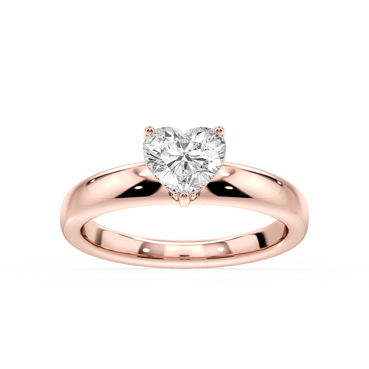 Gloria Heart Lab Grown Diamond Hidden Halo Engagement Ring