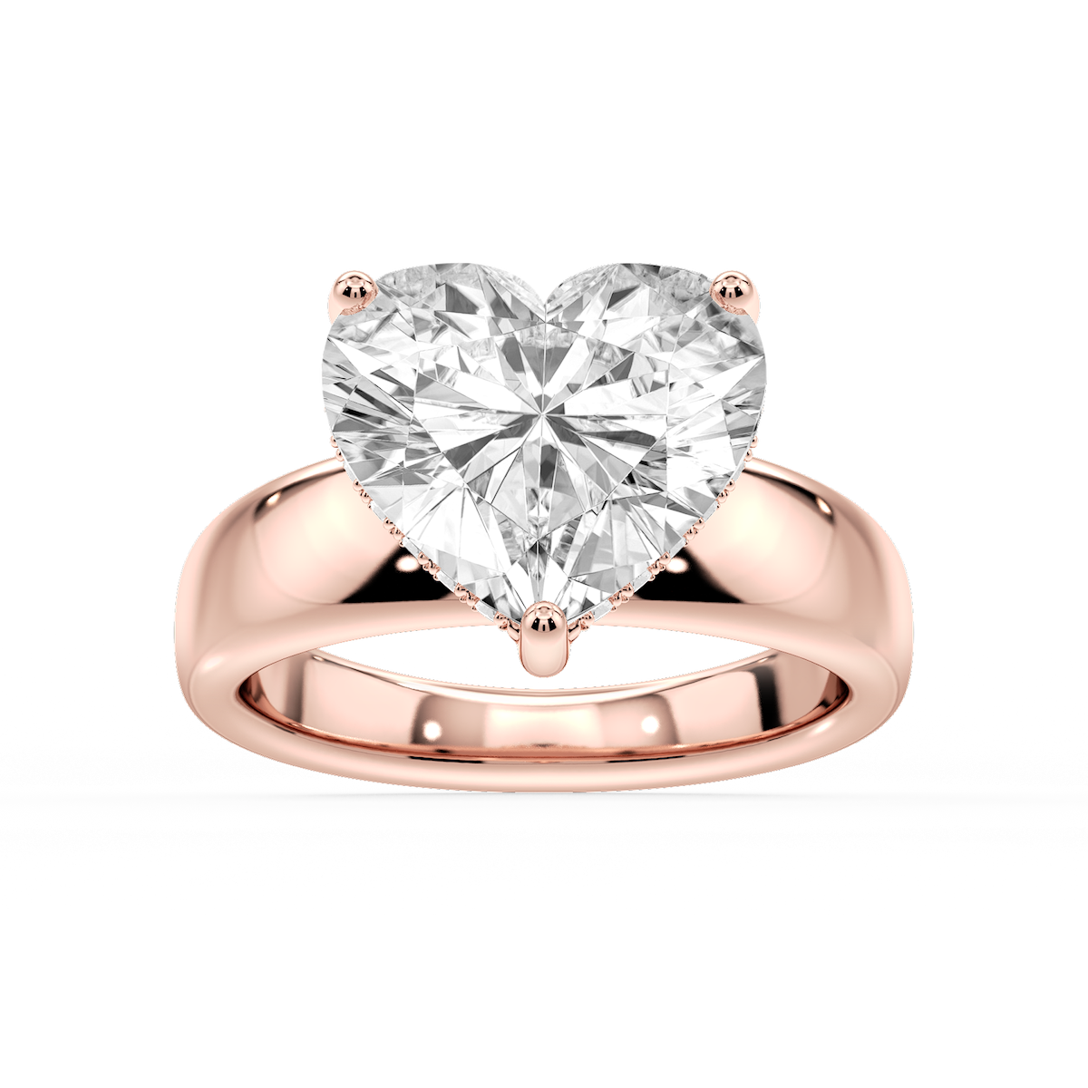 Gloria Heart Lab Grown Diamond Hidden Halo Engagement Ring