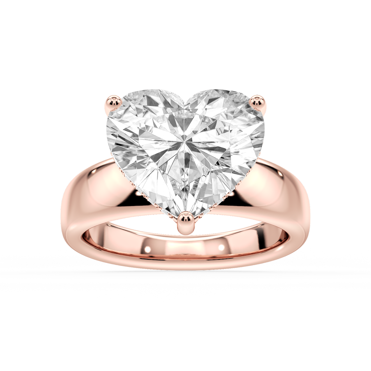 Gloria Heart Lab Grown Diamond Hidden Halo Engagement Ring