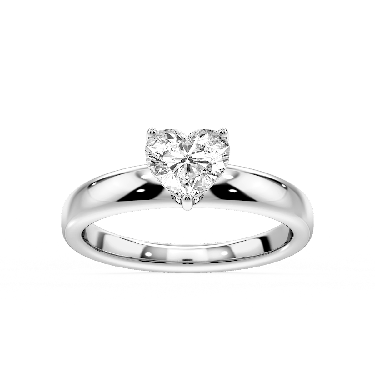 Gloria Heart Lab Grown Diamond Hidden Halo Engagement Ring