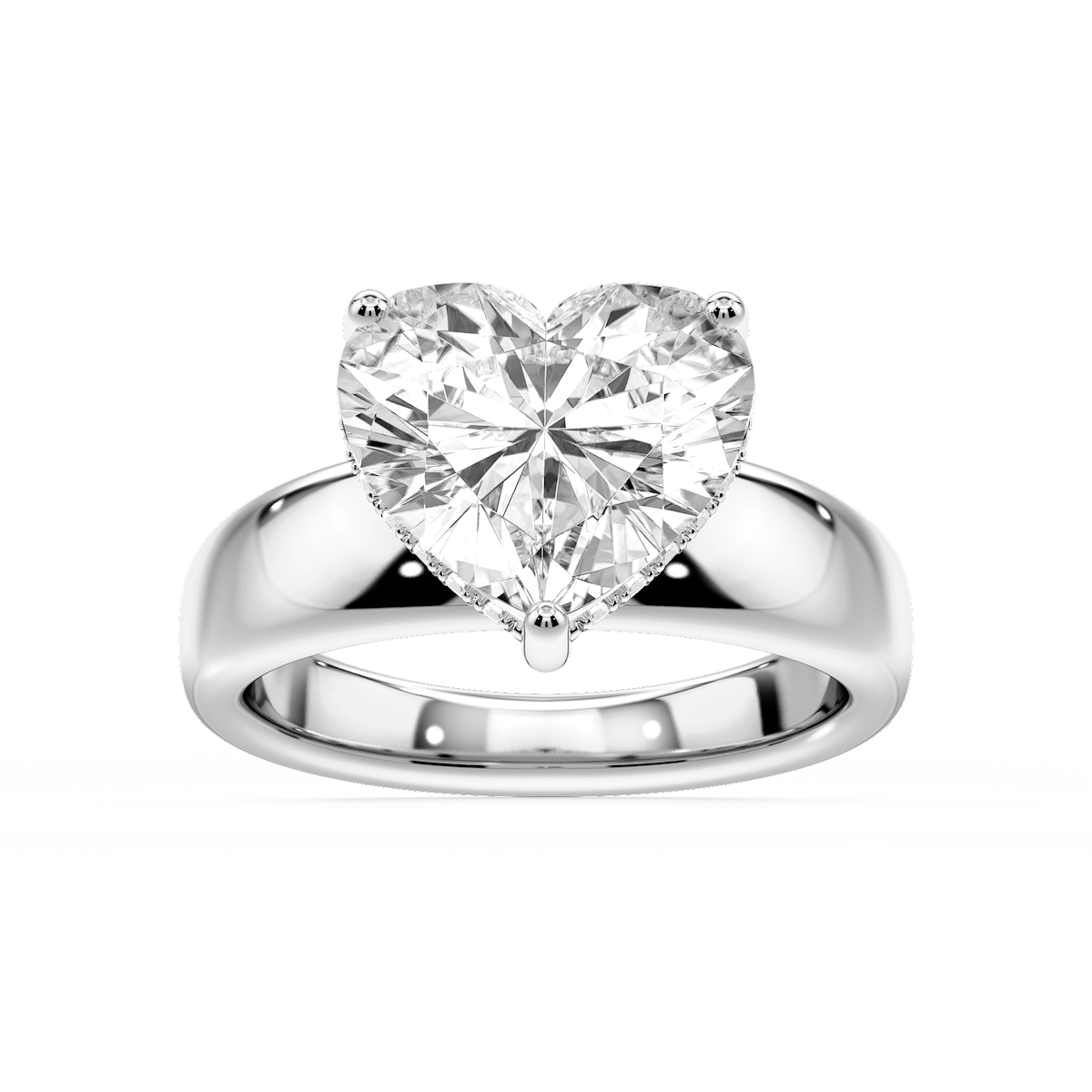 Gloria Heart Lab Grown Diamond Hidden Halo Engagement Ring