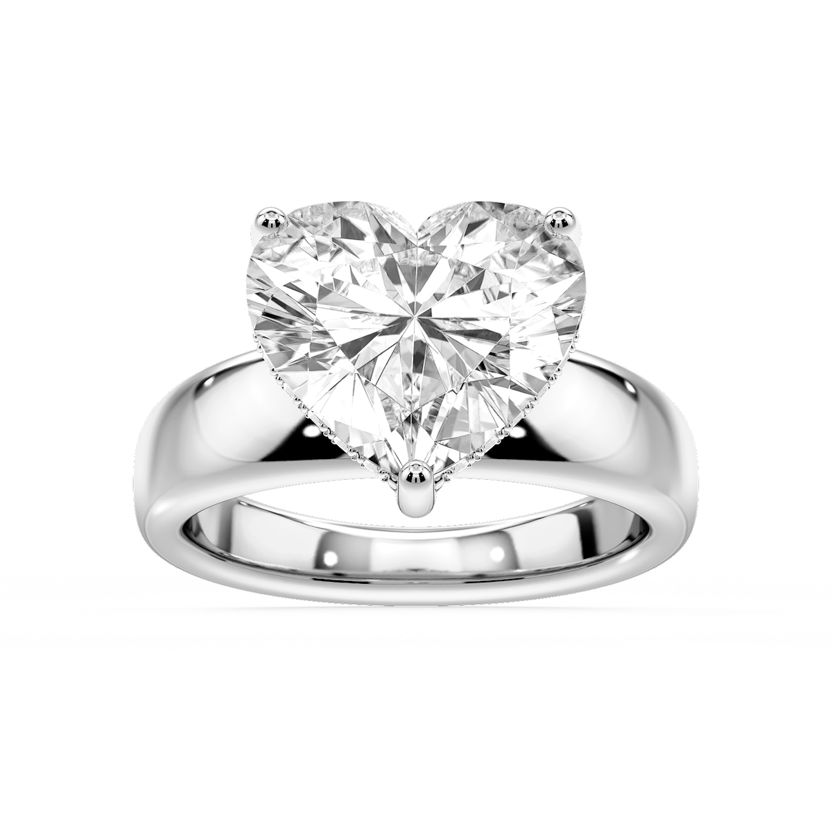 Gloria Heart Lab Grown Diamond Hidden Halo Engagement Ring