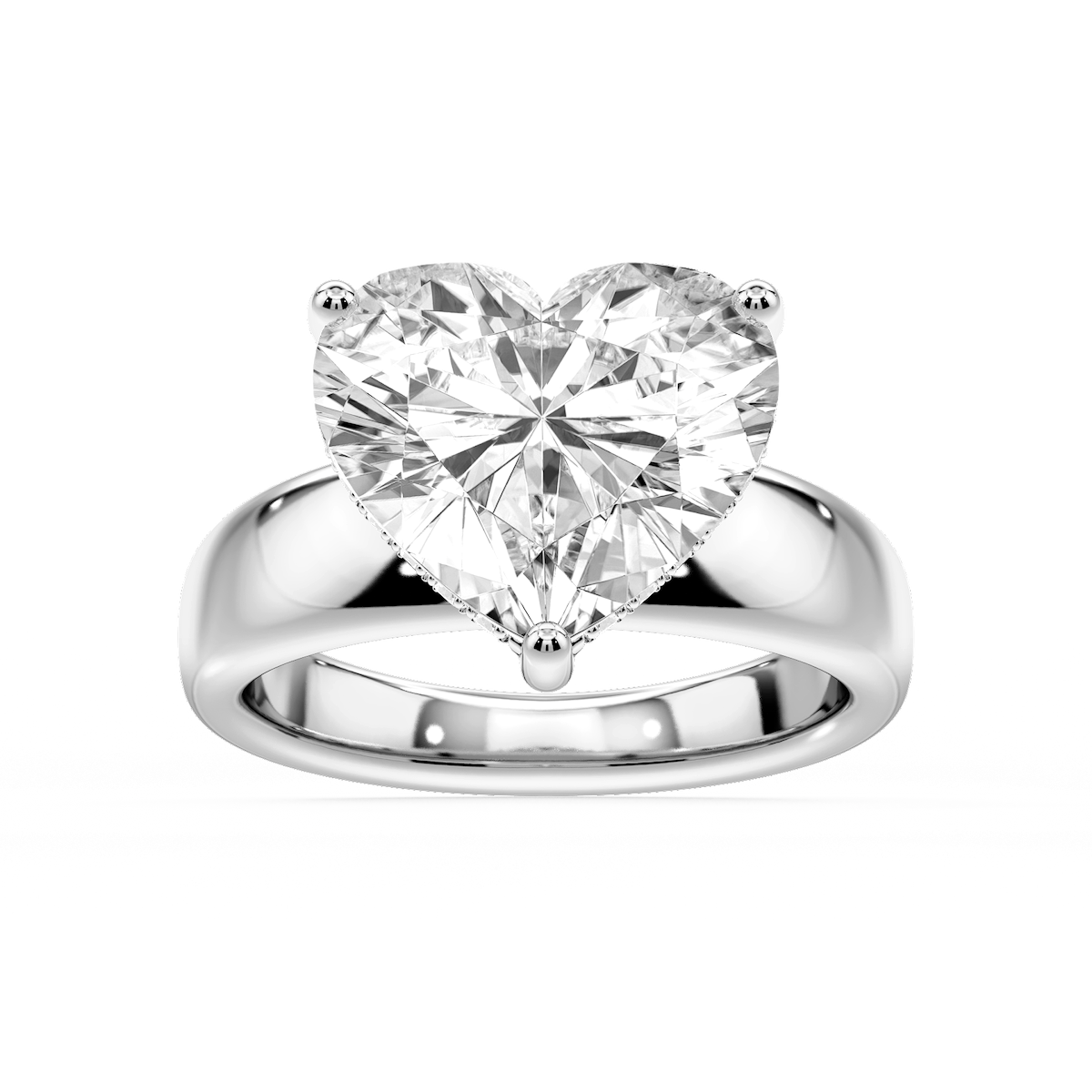 Gloria Heart Lab Grown Diamond Hidden Halo Engagement Ring