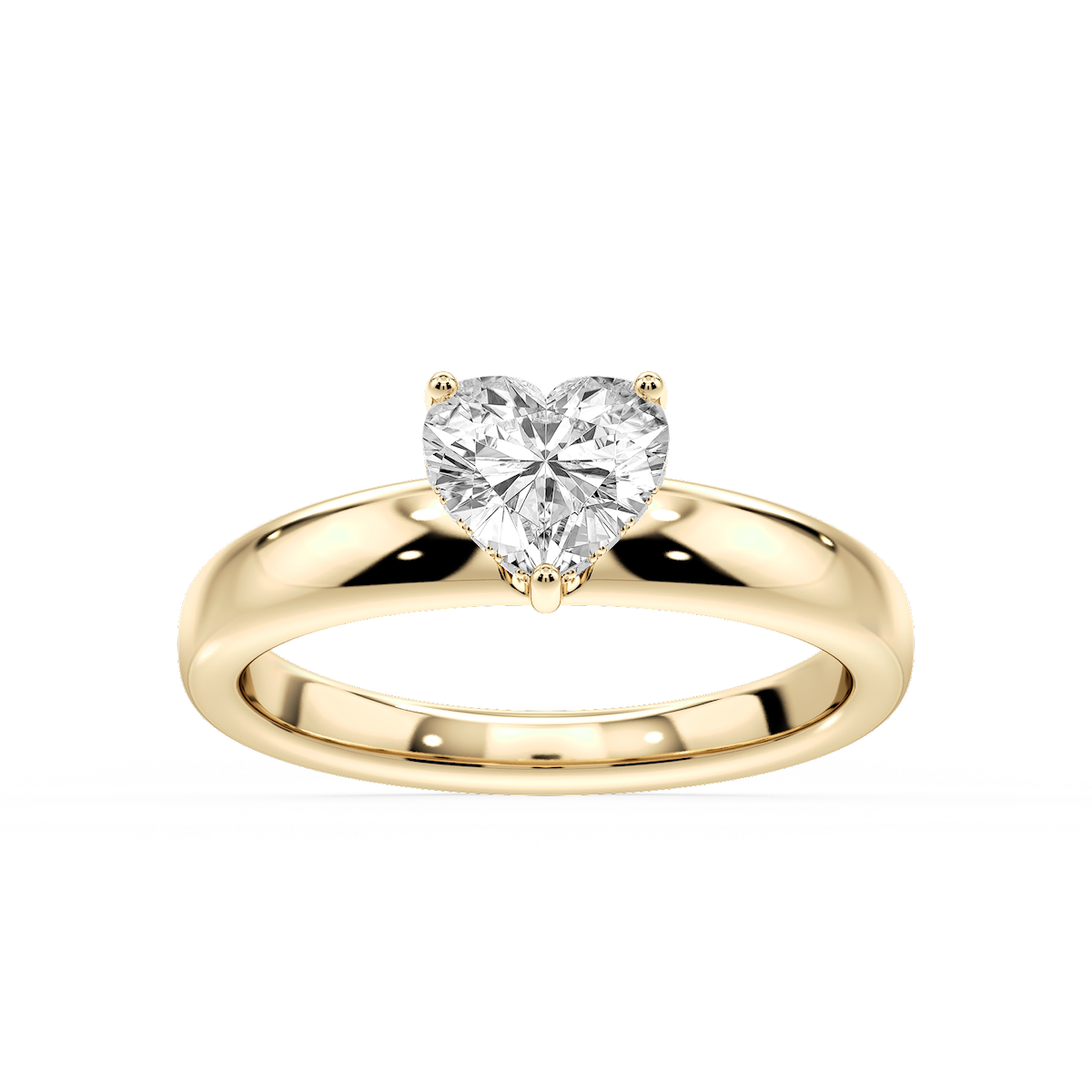Gloria Heart Lab Grown Diamond Hidden Halo Engagement Ring