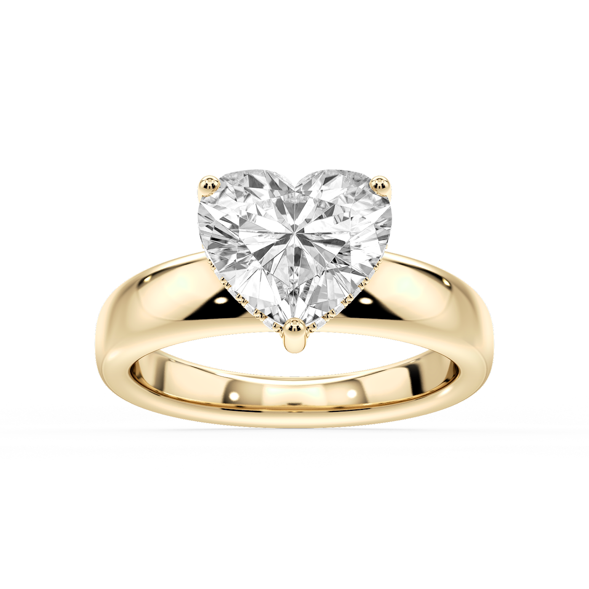 Gloria Heart Lab Grown Diamond Hidden Halo Engagement Ring