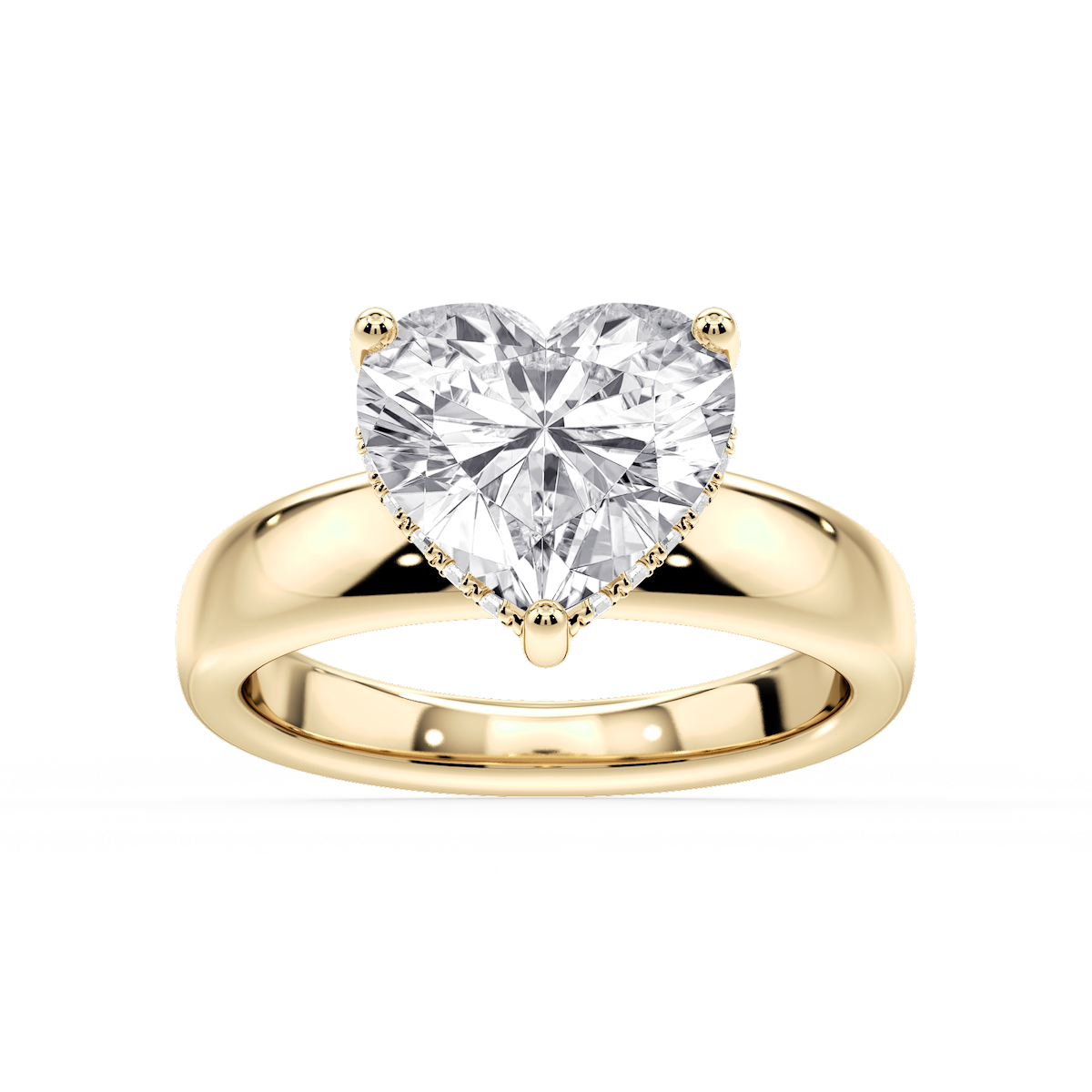 Gloria Heart Lab Grown Diamond Hidden Halo Engagement Ring