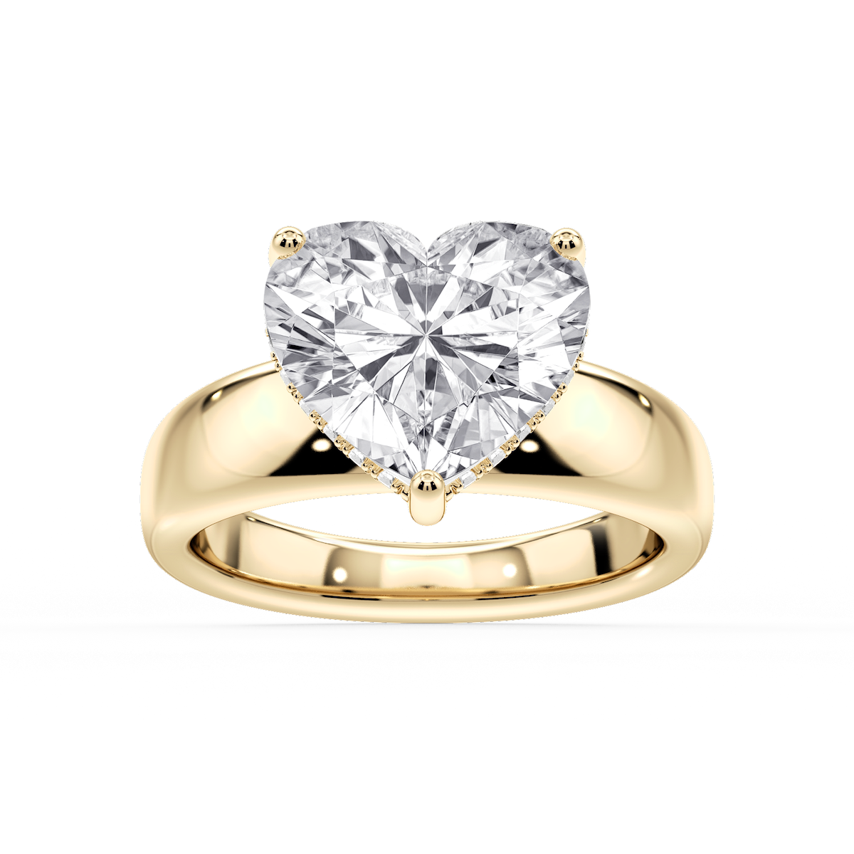 Gloria Heart Lab Grown Diamond Hidden Halo Engagement Ring