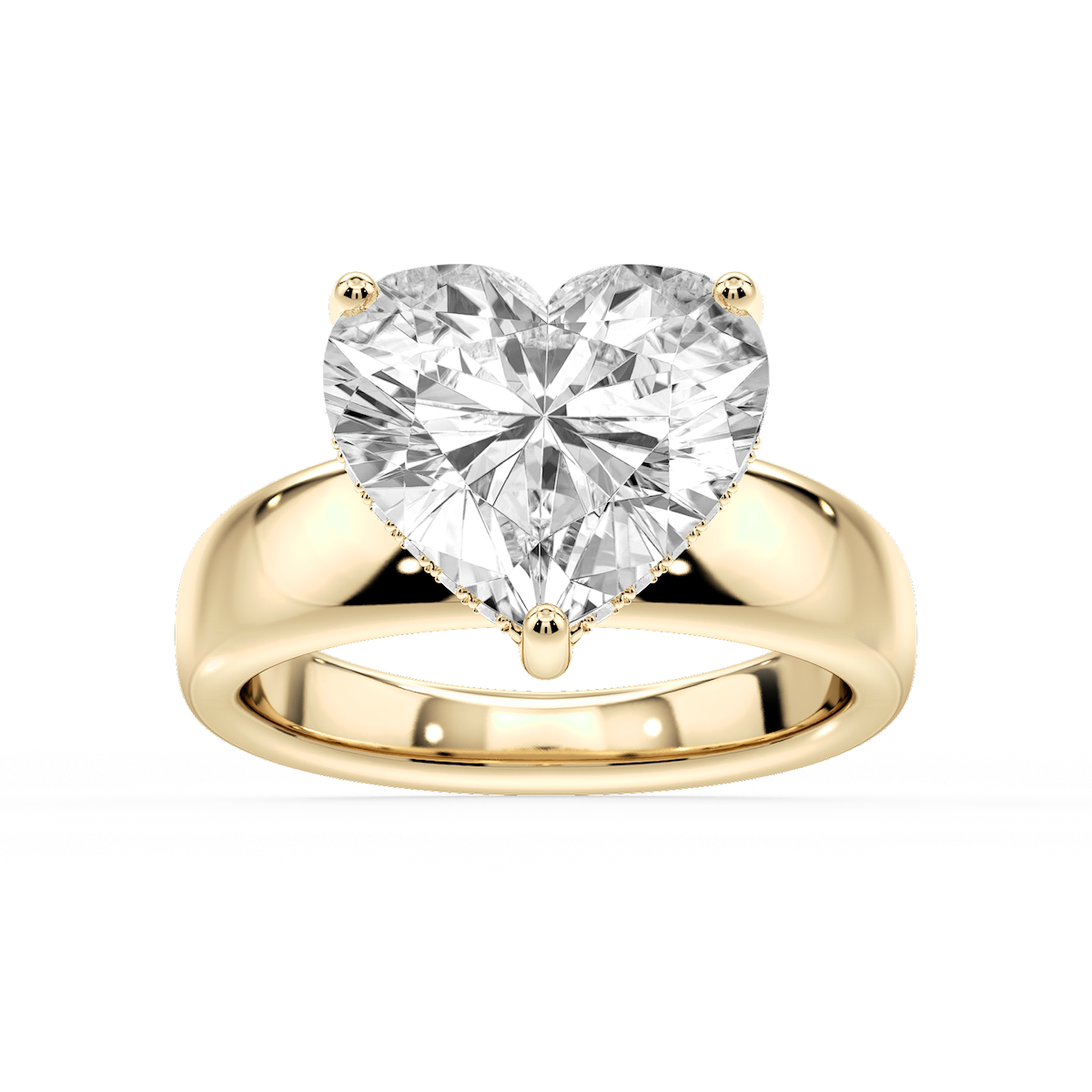 Gloria Heart Lab Grown Diamond Hidden Halo Engagement Ring