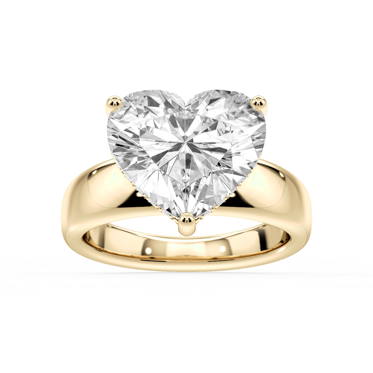 Gloria Heart Lab Grown Diamond Hidden Halo Engagement Ring