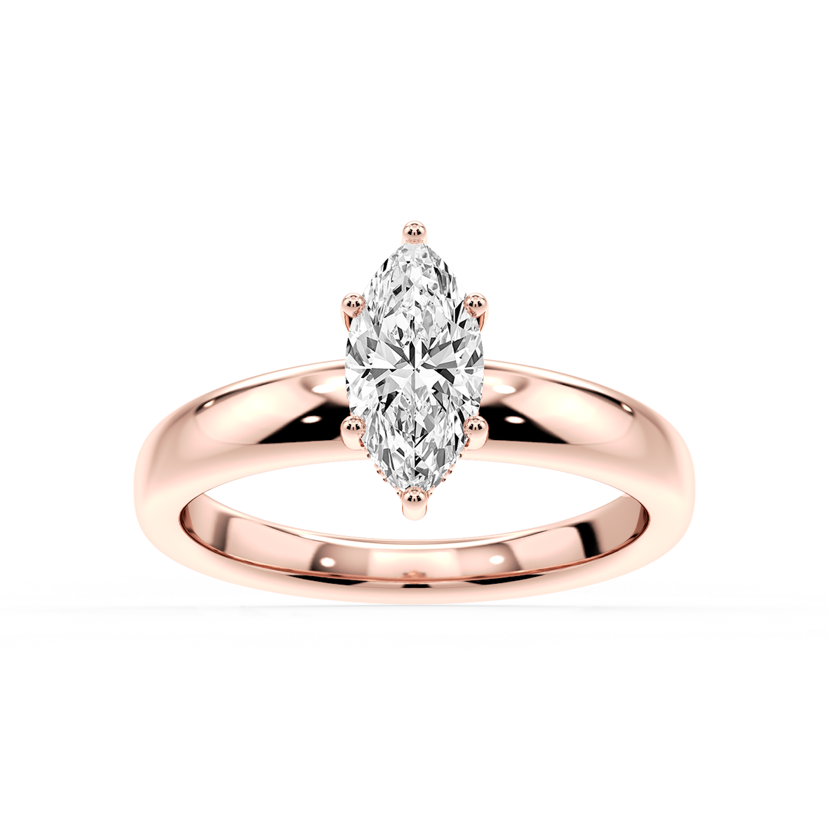 Gloria Marquise Lab Grown Diamond Hidden Halo Engagement Ring