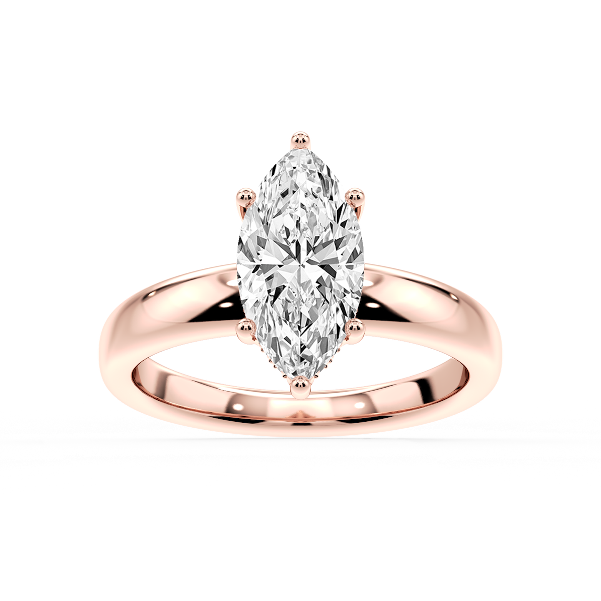Gloria Marquise Lab Grown Diamond Hidden Halo Engagement Ring