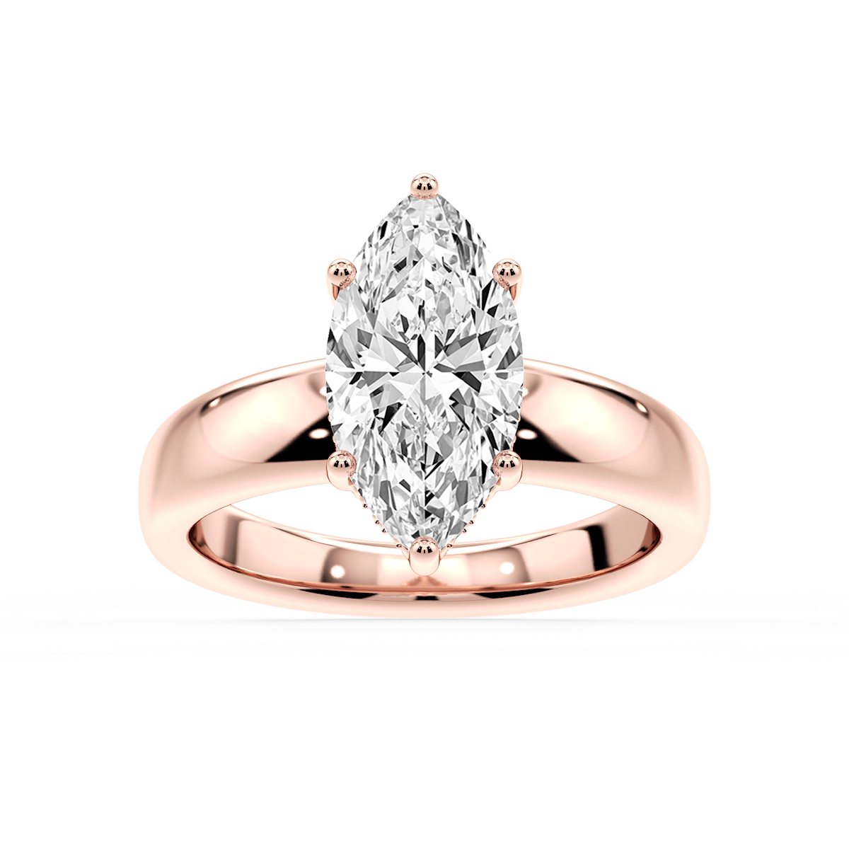 Gloria Marquise Lab Grown Diamond Hidden Halo Engagement Ring
