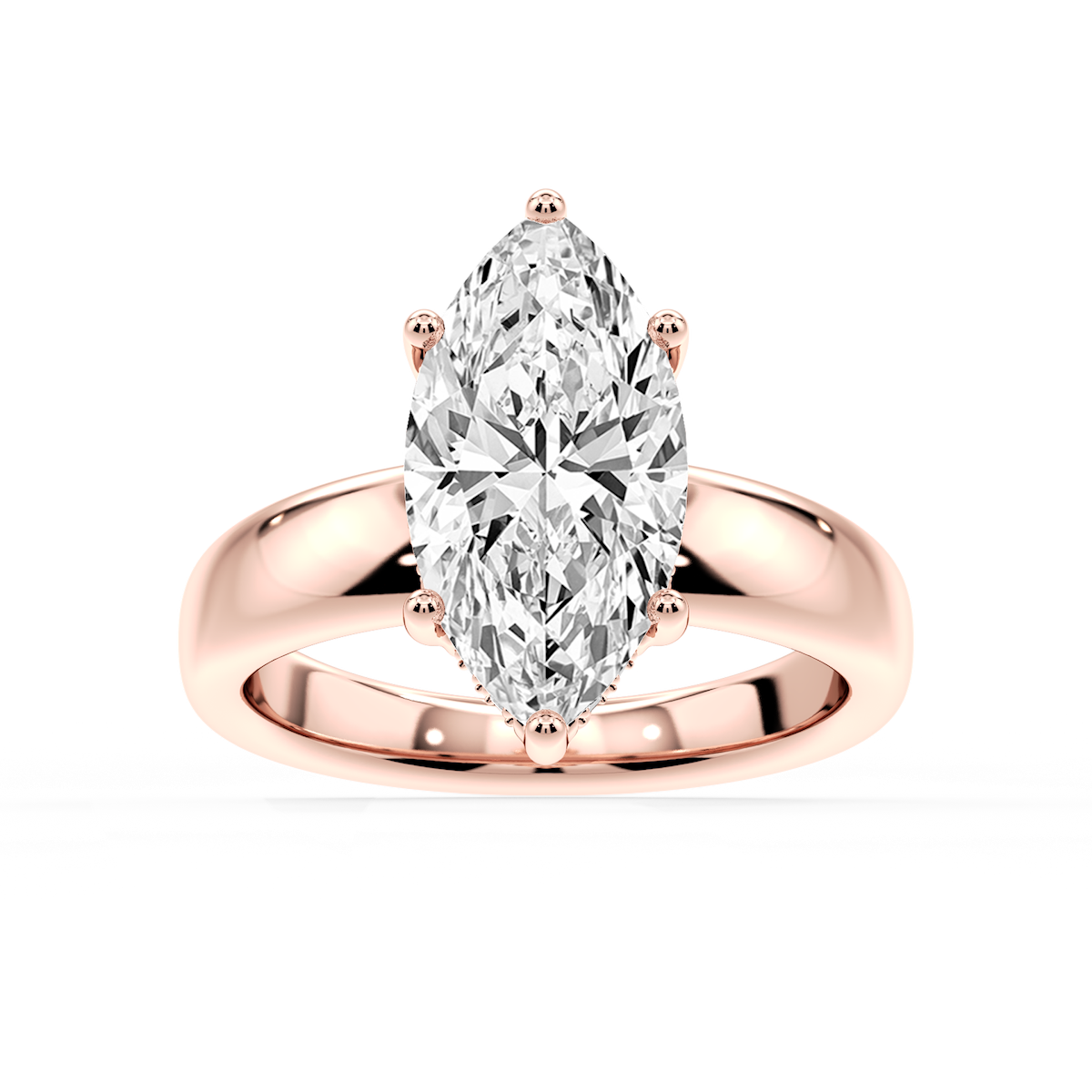 Gloria Marquise Lab Grown Diamond Hidden Halo Engagement Ring