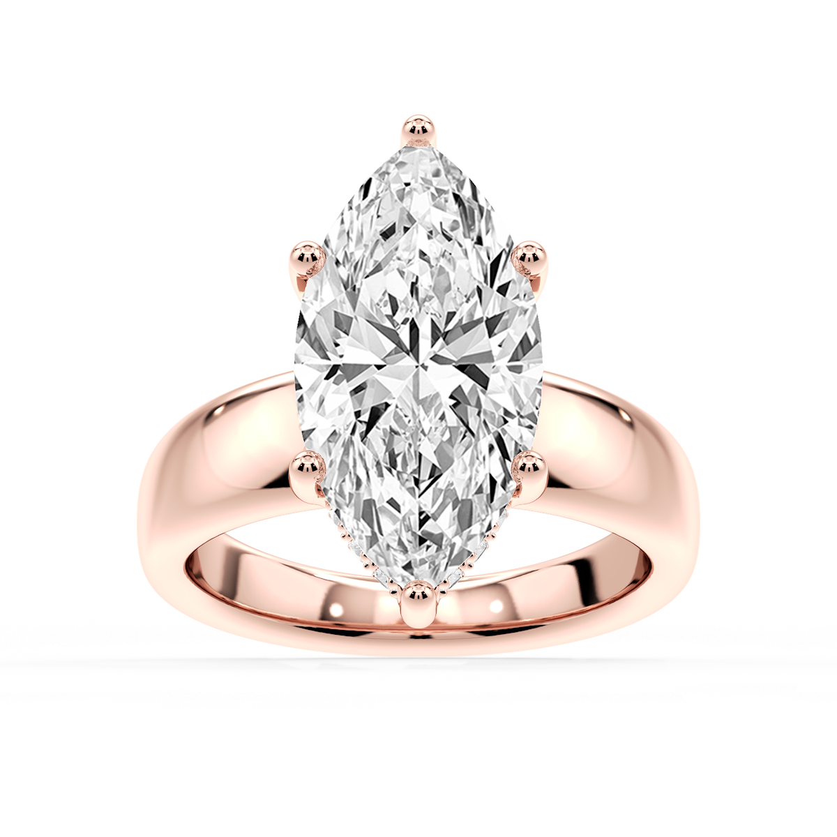 Gloria Marquise Lab Grown Diamond Hidden Halo Engagement Ring