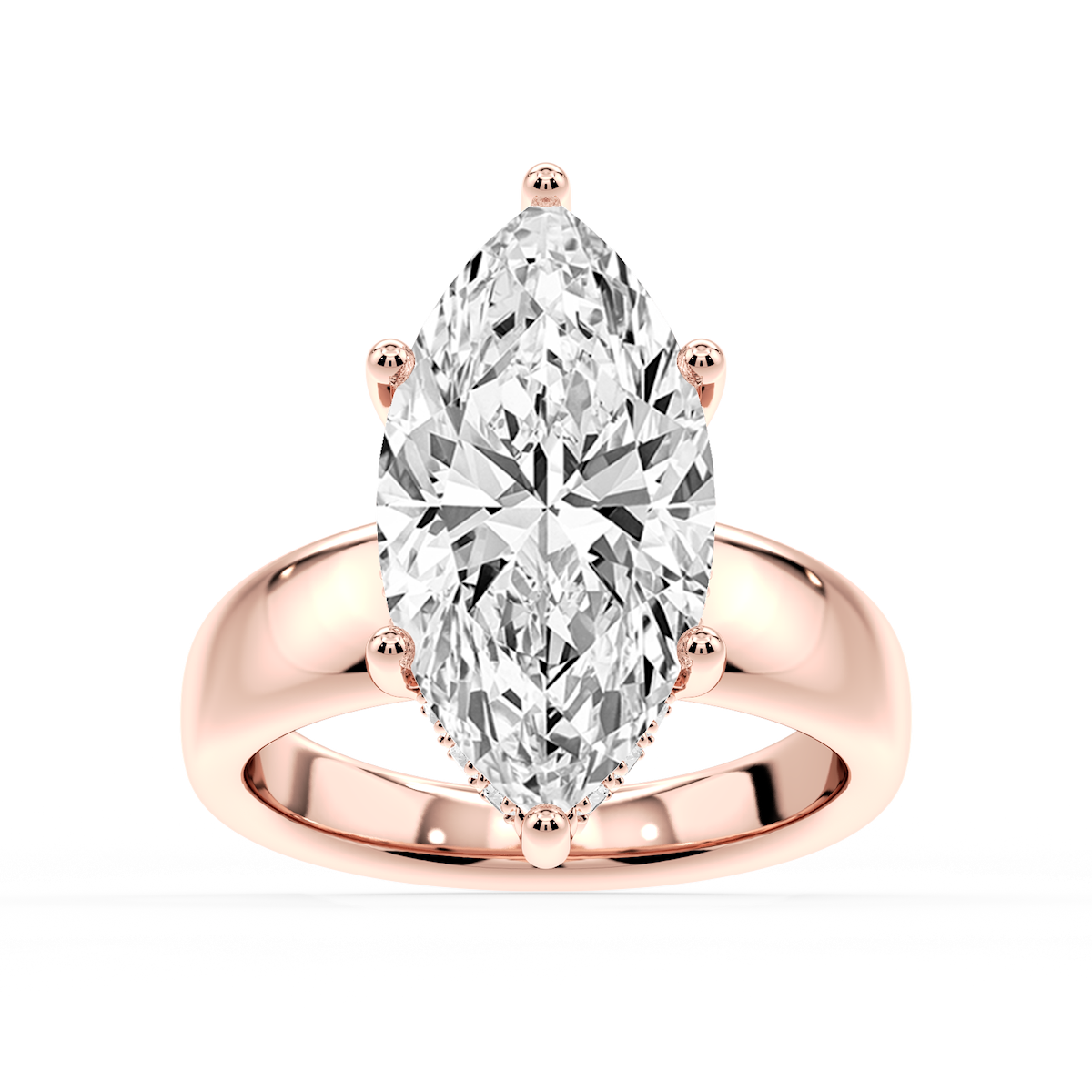 Gloria Marquise Lab Grown Diamond Hidden Halo Engagement Ring