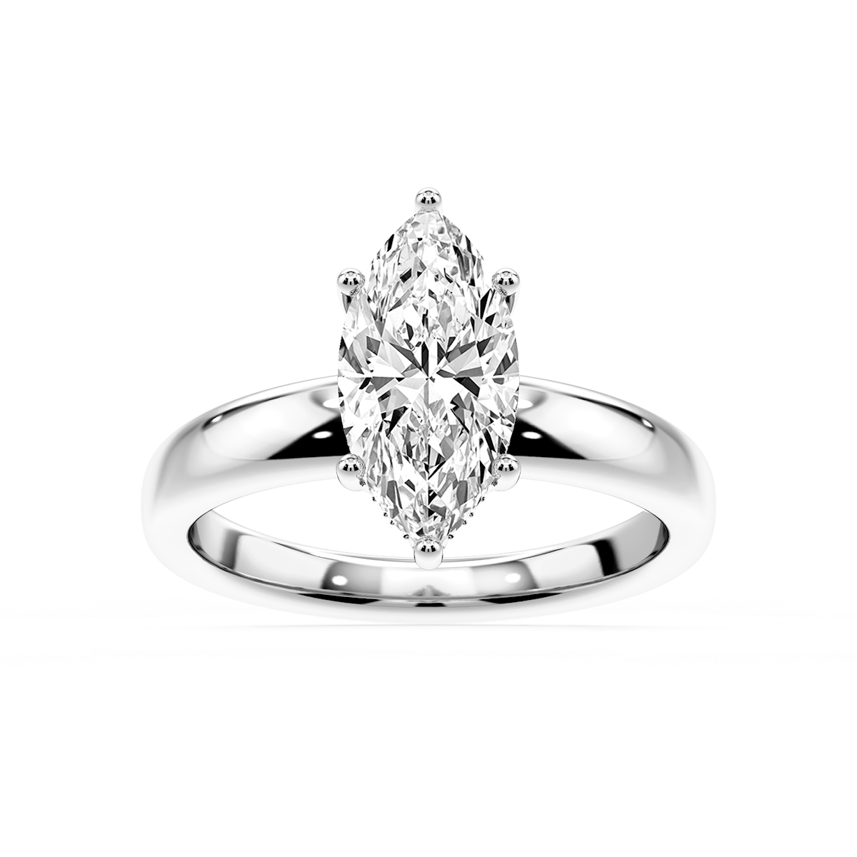 Gloria Marquise Lab Grown Diamond Hidden Halo Engagement Ring
