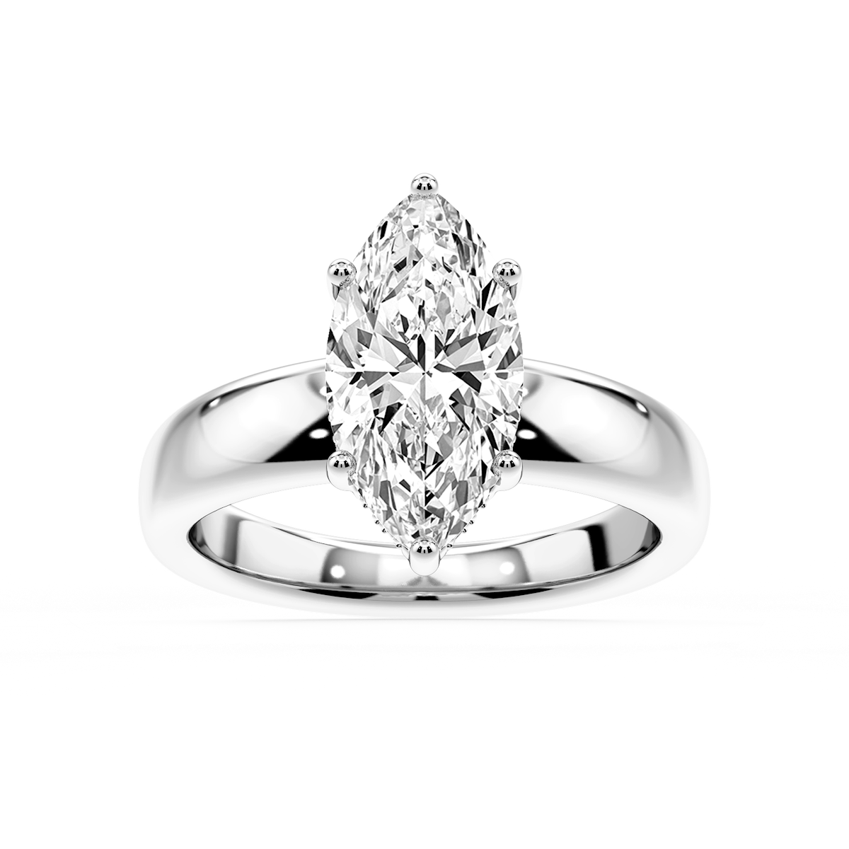 Gloria Marquise Lab Grown Diamond Hidden Halo Engagement Ring