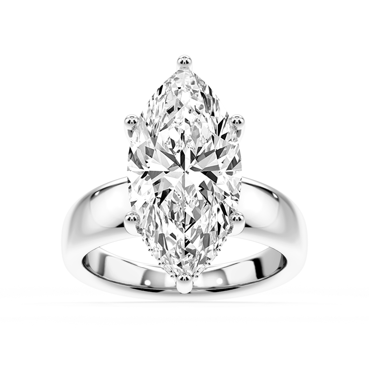 Gloria Marquise Lab Grown Diamond Hidden Halo Engagement Ring