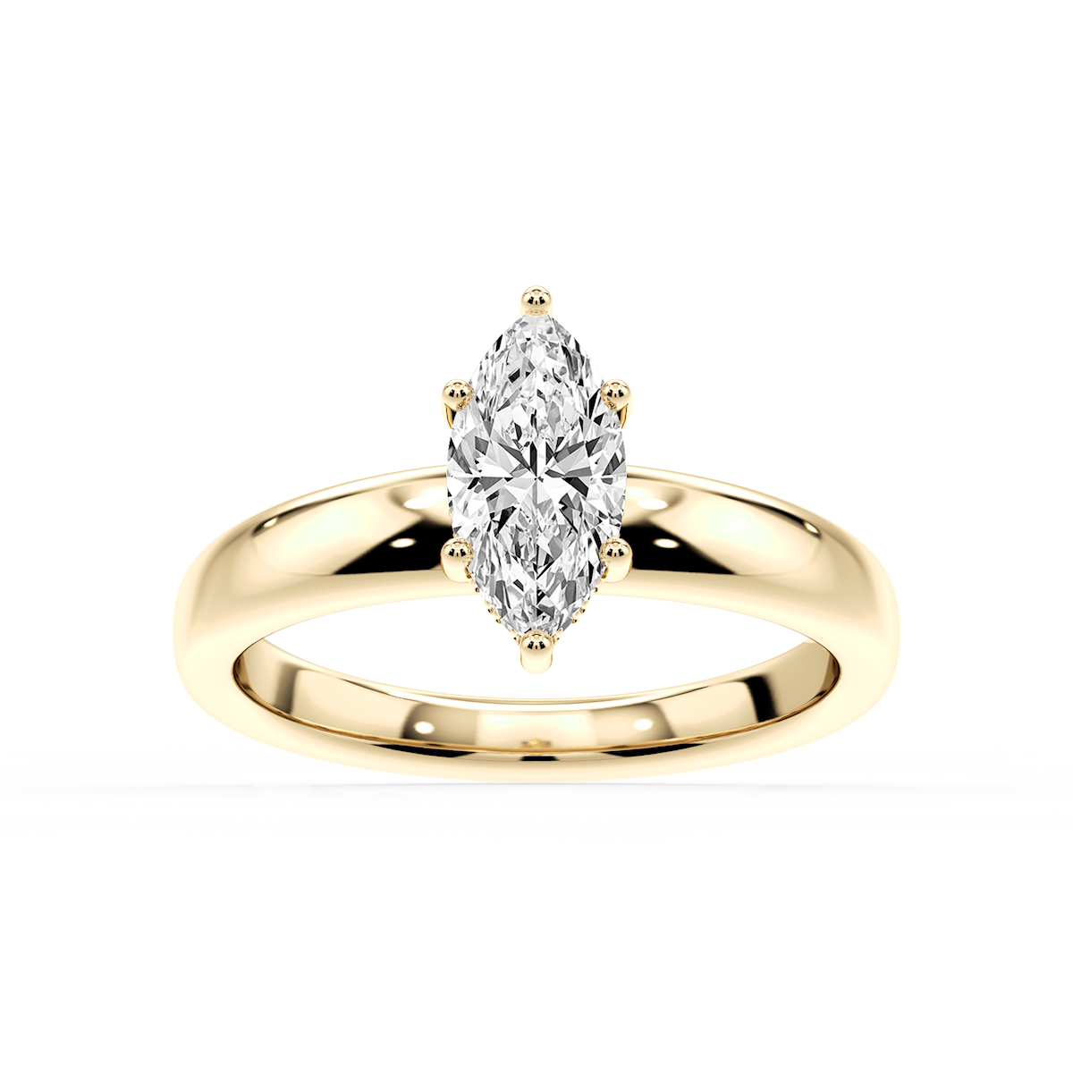 Gloria Marquise Lab Grown Diamond Hidden Halo Engagement Ring