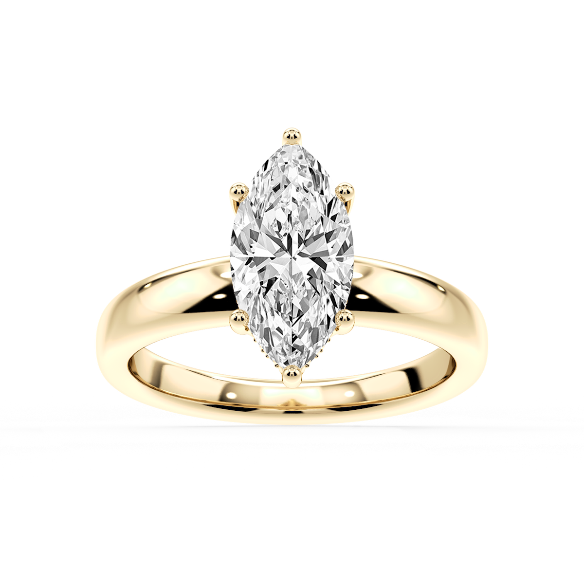 Gloria Marquise Lab Grown Diamond Hidden Halo Engagement Ring
