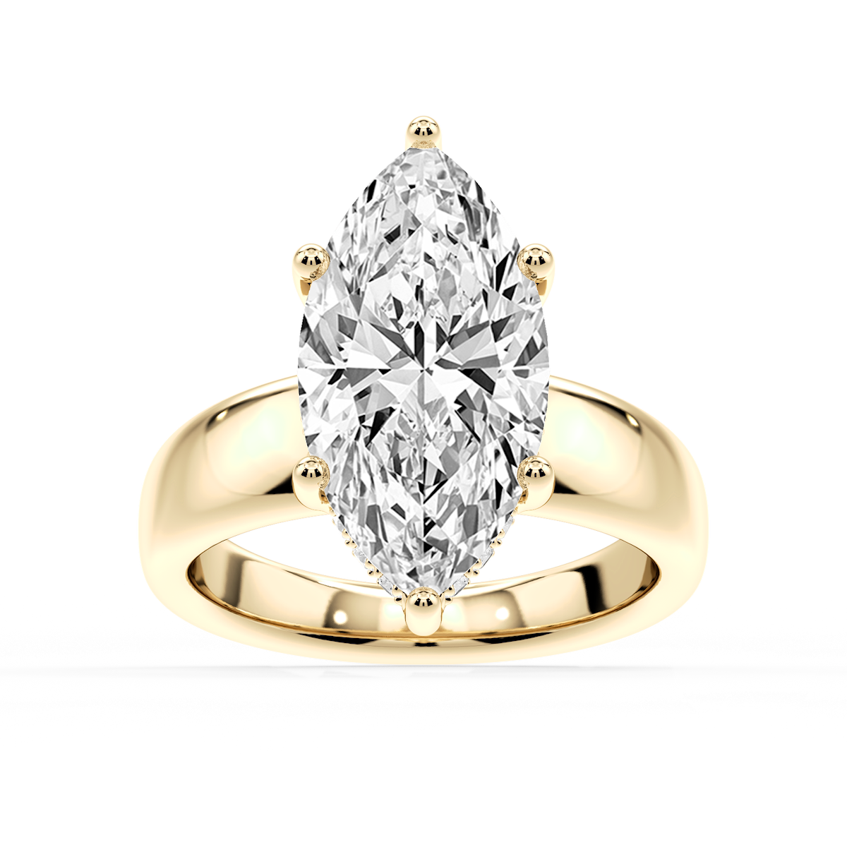Gloria Marquise Lab Grown Diamond Hidden Halo Engagement Ring