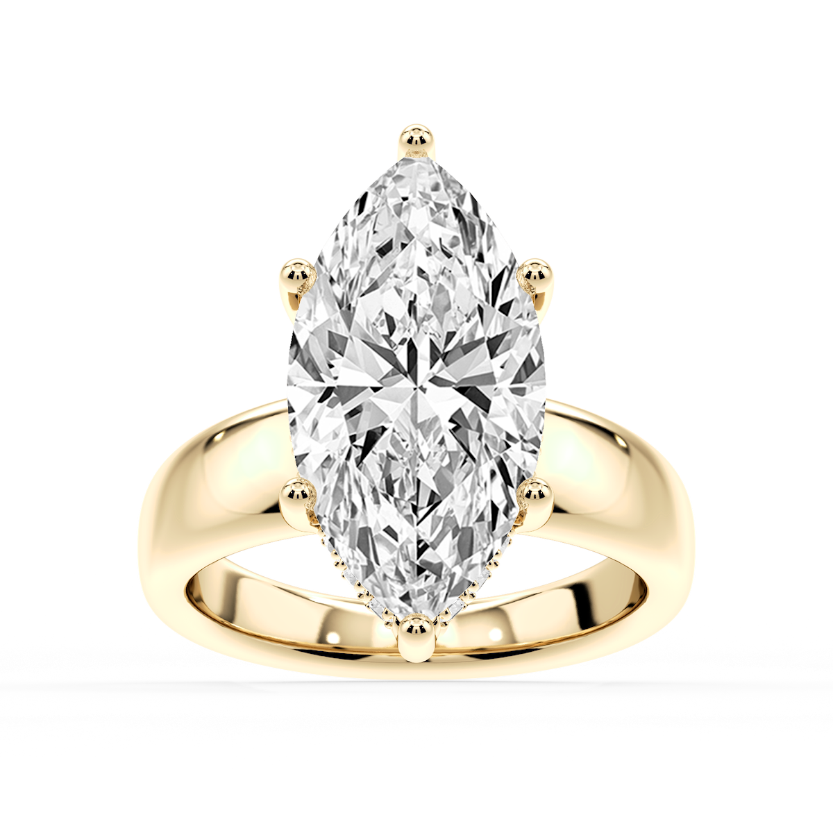 Gloria Marquise Lab Grown Diamond Hidden Halo Engagement Ring