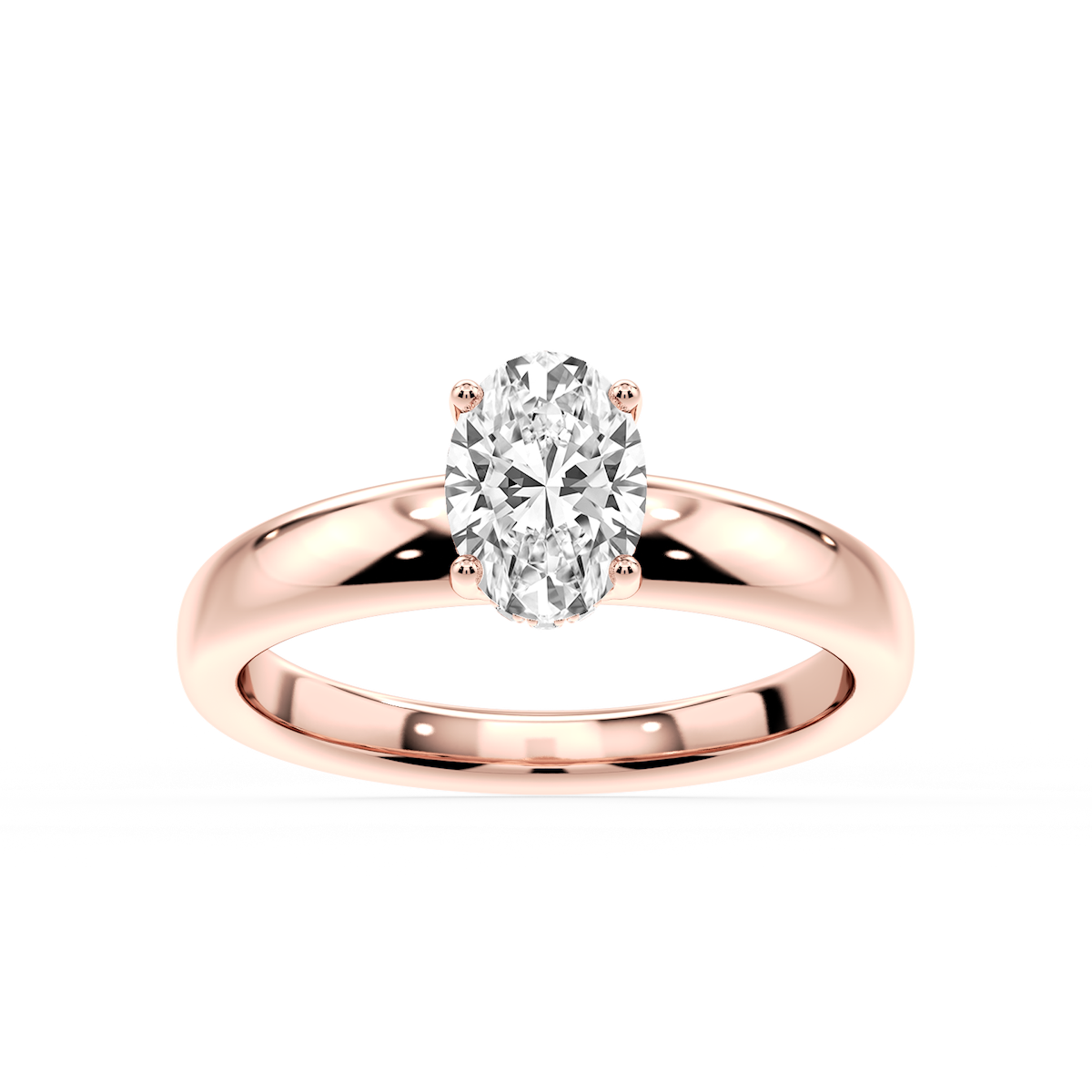 Gloria Oval Lab Grown Diamond Hidden Halo Engagement Ring