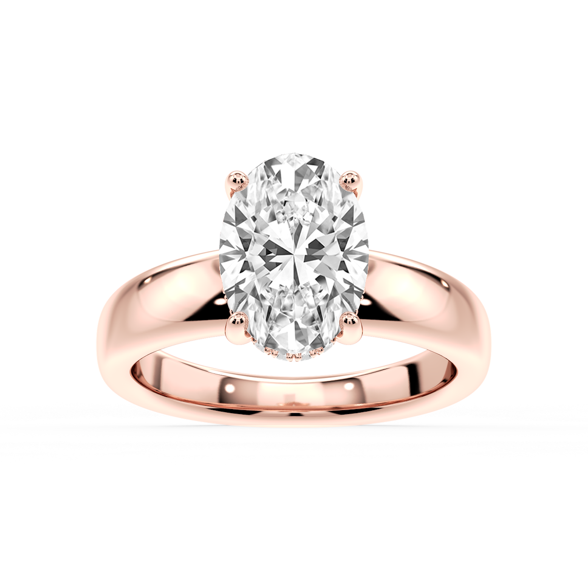 Gloria Oval Lab Grown Diamond Hidden Halo Engagement Ring