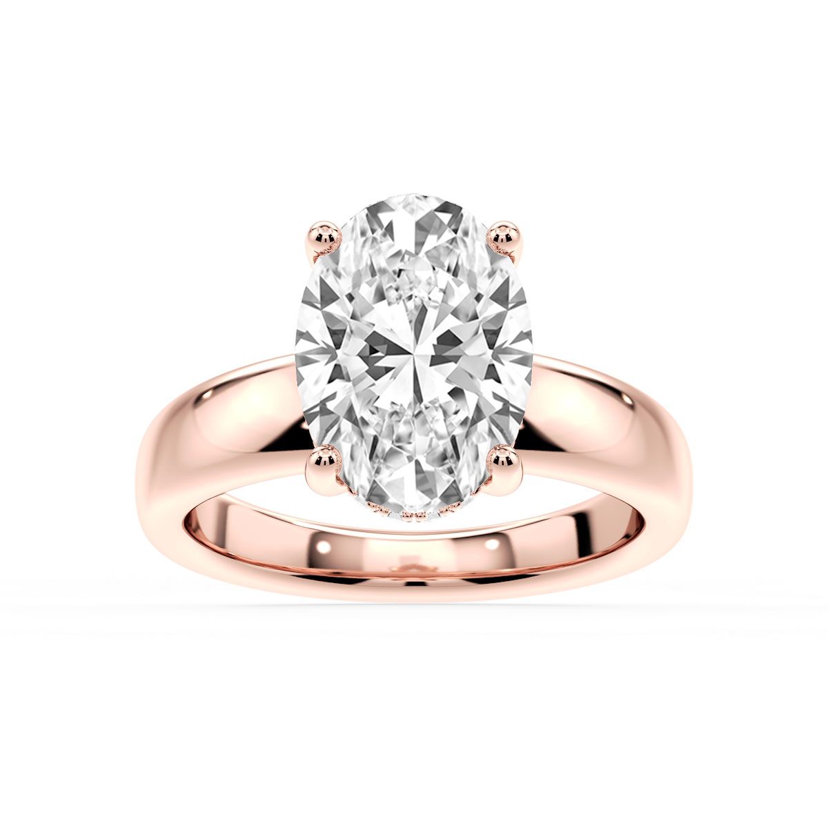 Gloria Oval Lab Grown Diamond Hidden Halo Engagement Ring