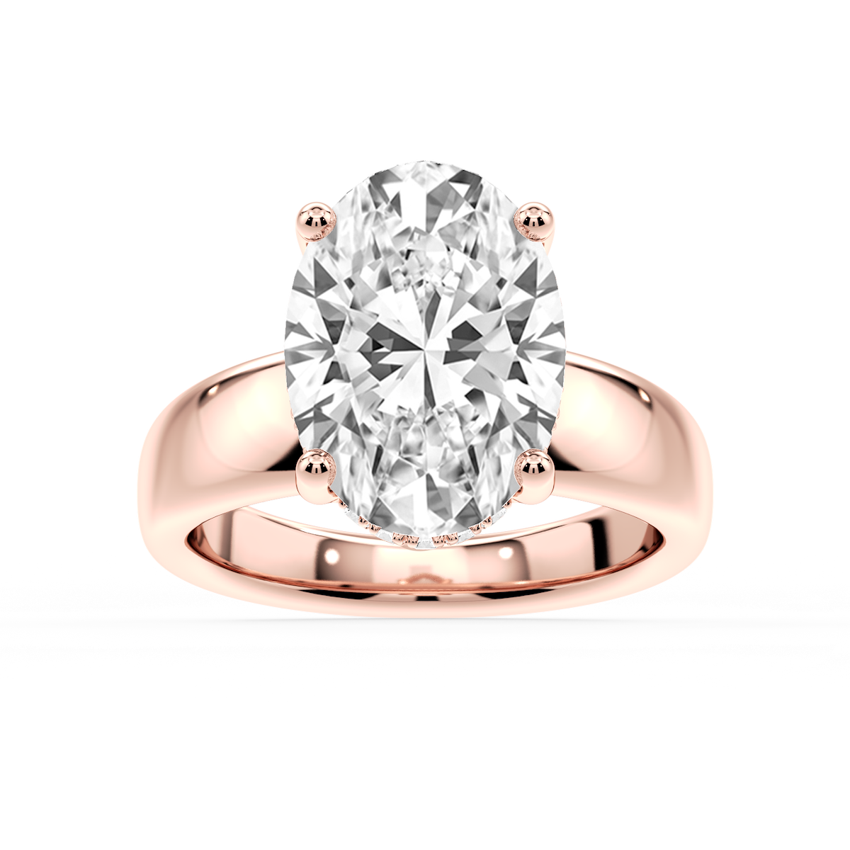 Gloria Oval Lab Grown Diamond Hidden Halo Engagement Ring