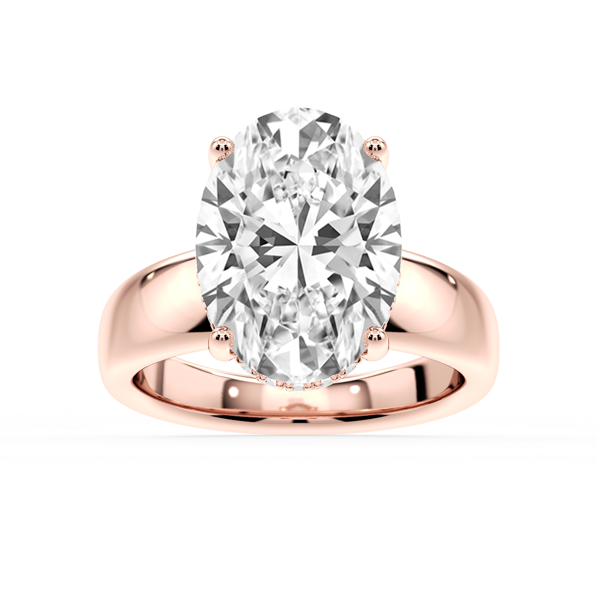 Gloria Oval Lab Grown Diamond Hidden Halo Engagement Ring