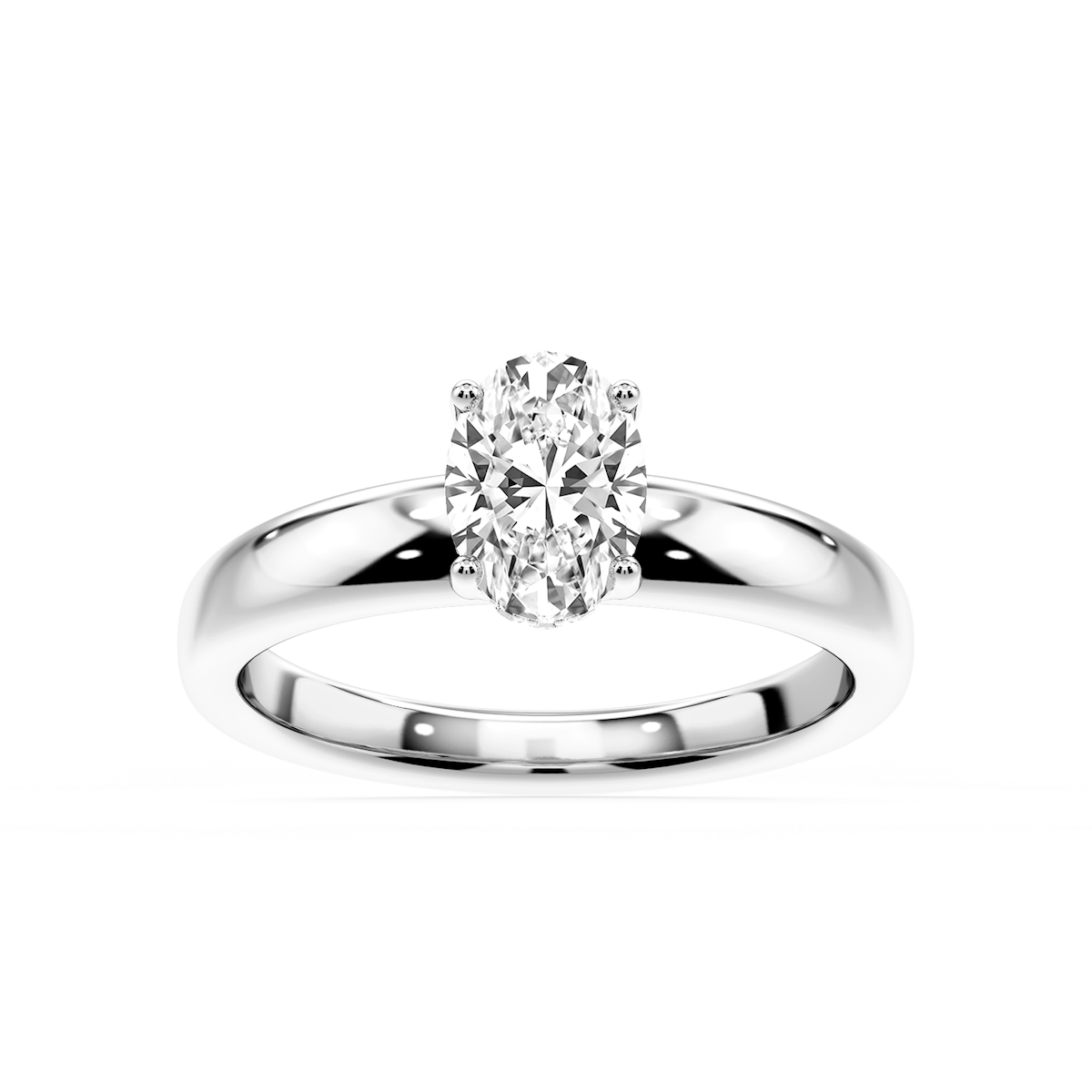 Gloria Oval Lab Grown Diamond Hidden Halo Engagement Ring