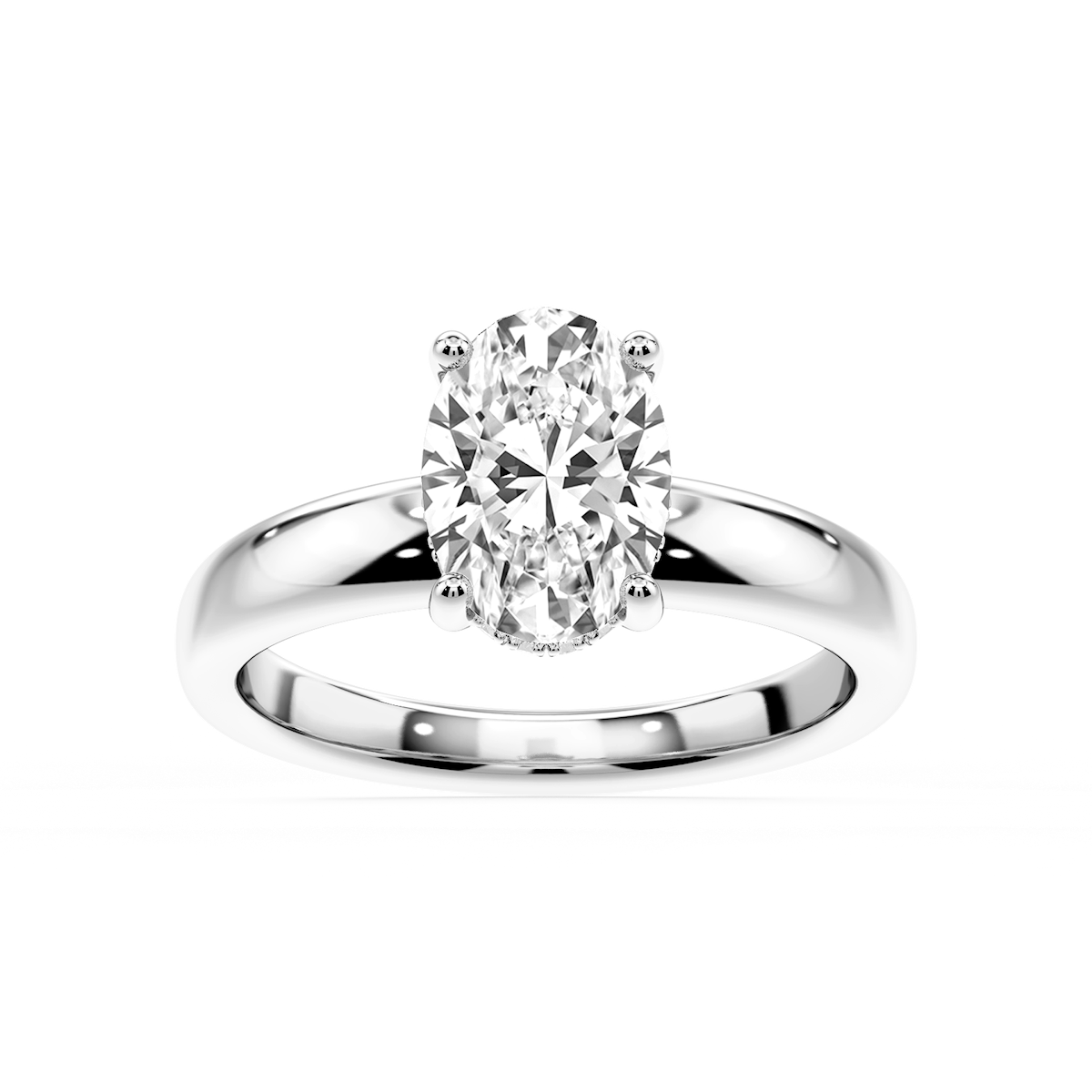 Gloria Oval Lab Grown Diamond Hidden Halo Engagement Ring