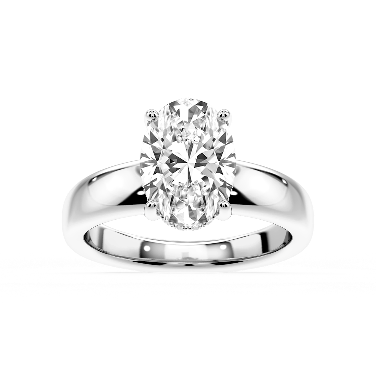 Gloria Oval Lab Grown Diamond Hidden Halo Engagement Ring