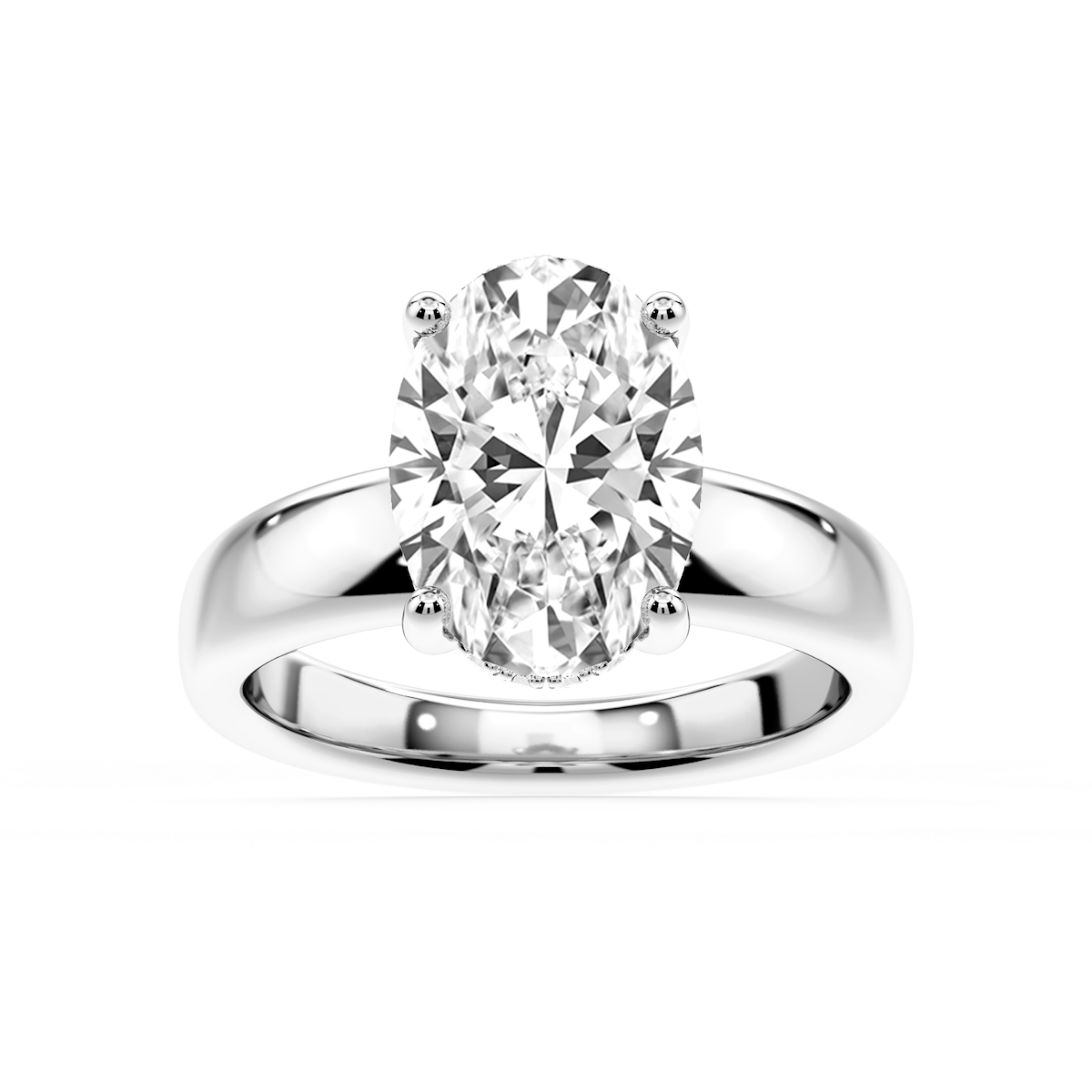 Gloria Oval Lab Grown Diamond Hidden Halo Engagement Ring