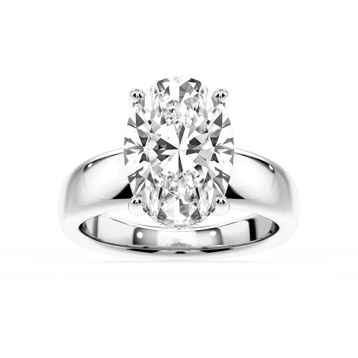 Gloria Oval Lab Grown Diamond Hidden Halo Engagement Ring