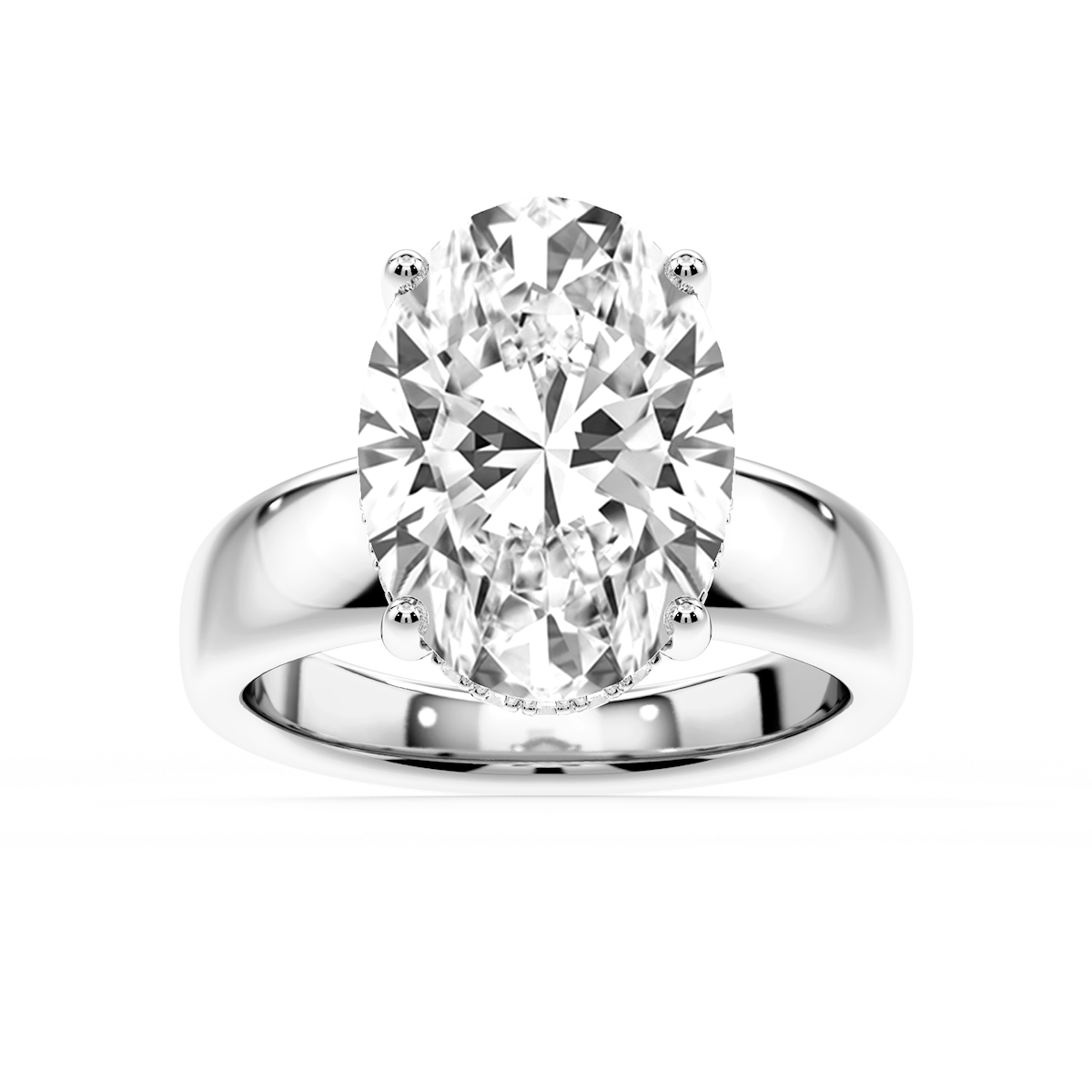 Gloria Oval Lab Grown Diamond Hidden Halo Engagement Ring