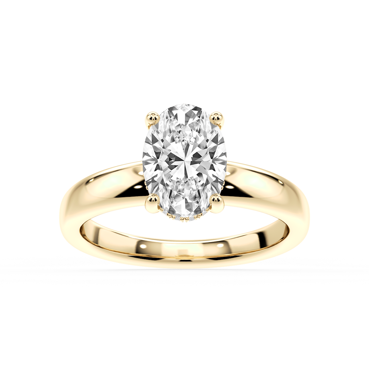 Gloria Oval Lab Grown Diamond Hidden Halo Engagement Ring