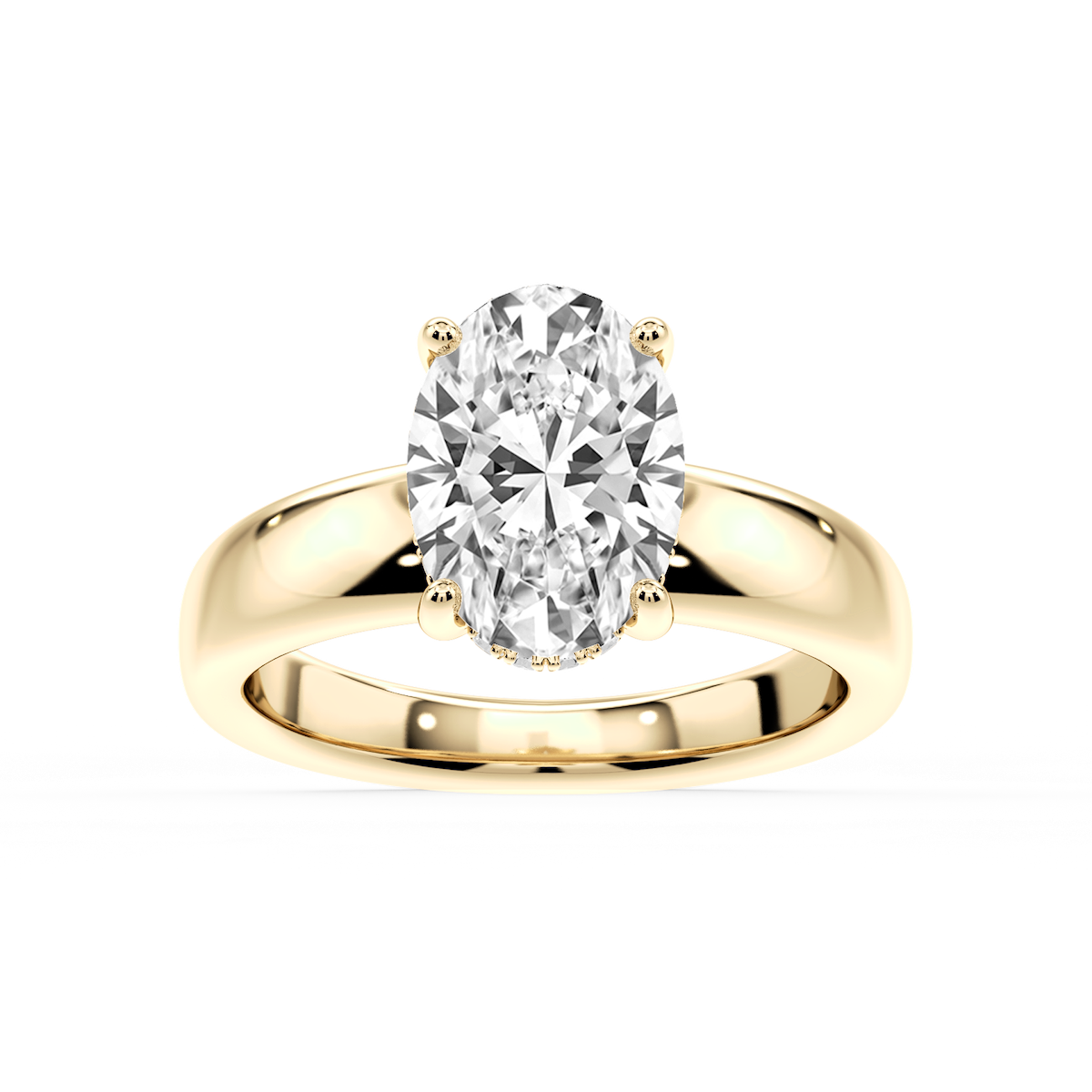 Gloria Oval Lab Grown Diamond Hidden Halo Engagement Ring