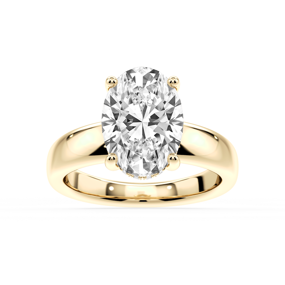 Gloria Oval Lab Grown Diamond Hidden Halo Engagement Ring