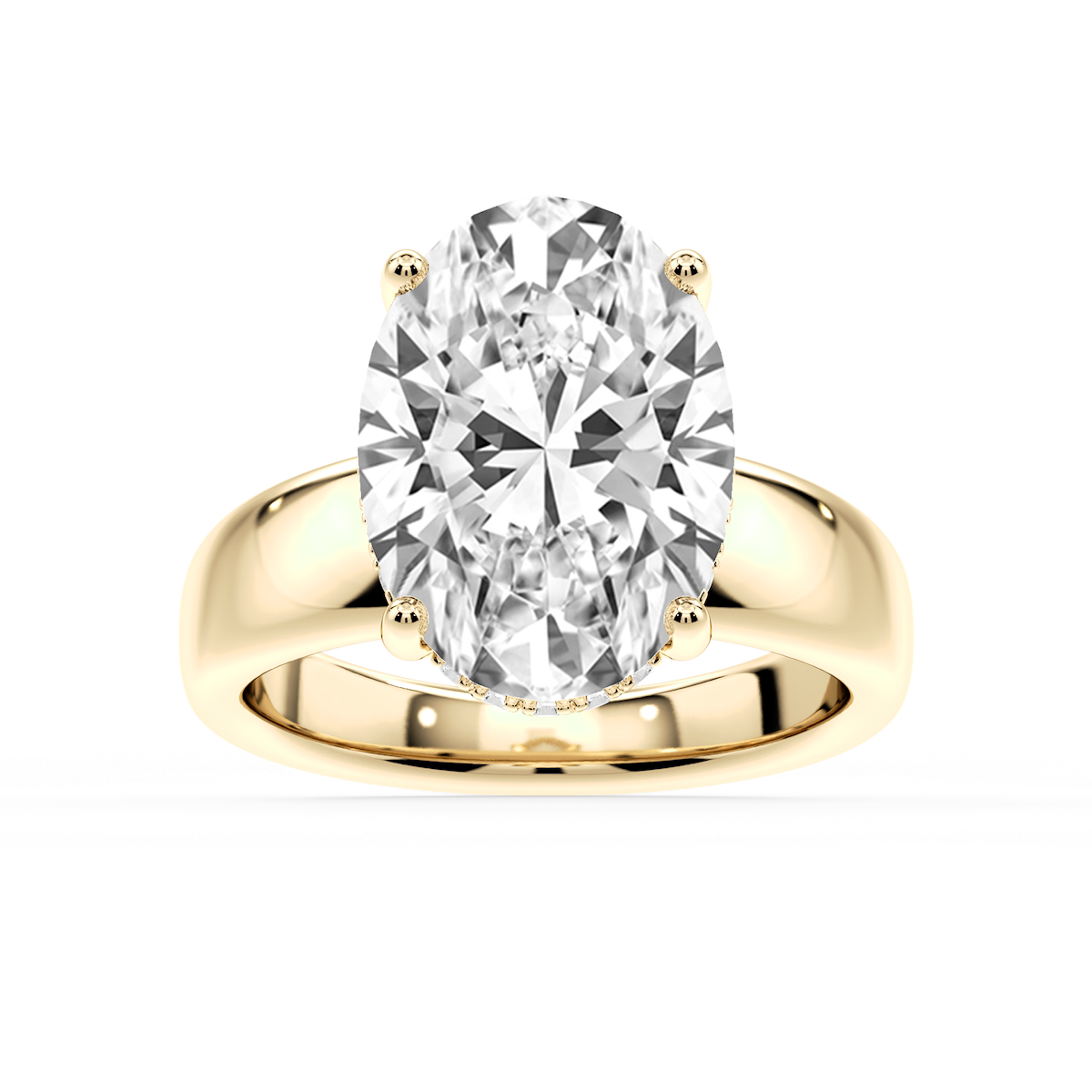 Gloria Oval Lab Grown Diamond Hidden Halo Engagement Ring