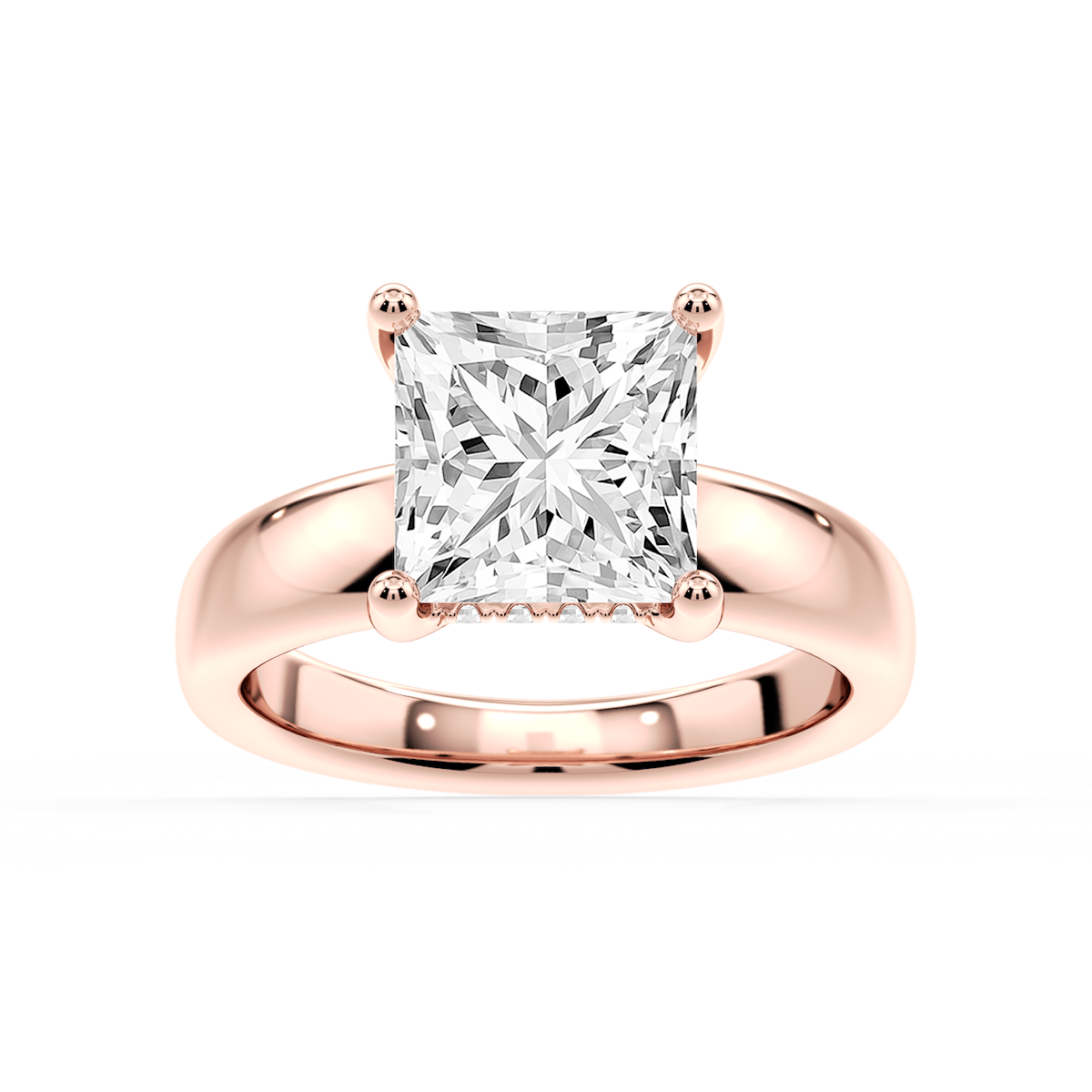 Gloria Princess Lab Grown Diamond Hidden Halo Engagement Ring