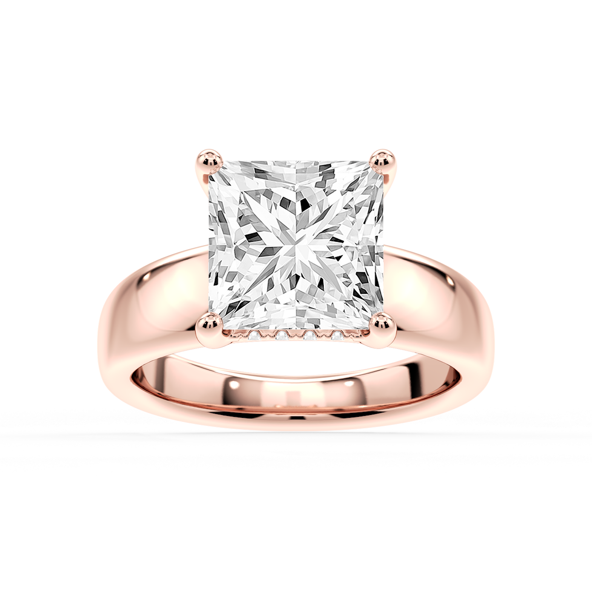 Gloria Princess Lab Grown Diamond Hidden Halo Engagement Ring