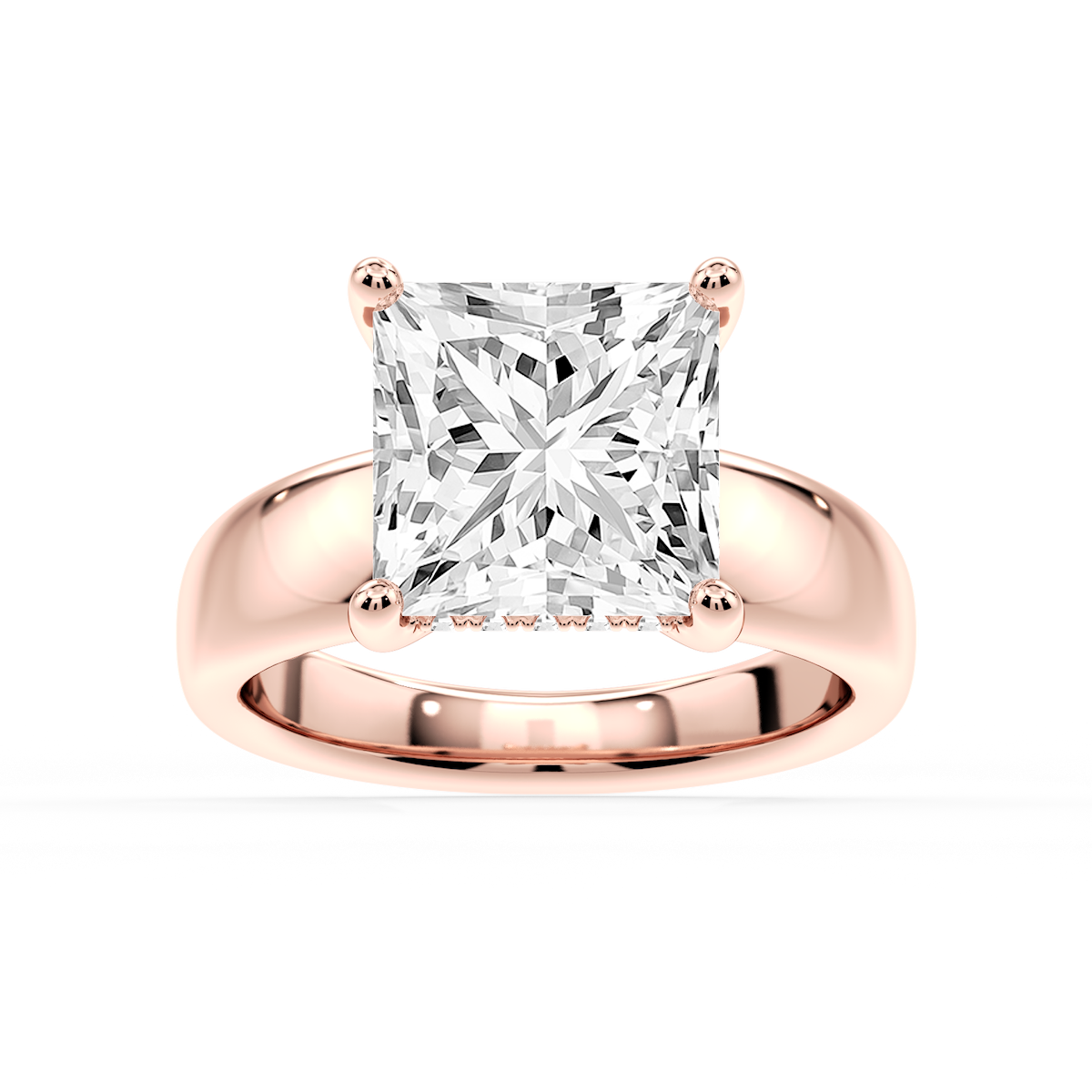 Gloria Princess Lab Grown Diamond Hidden Halo Engagement Ring